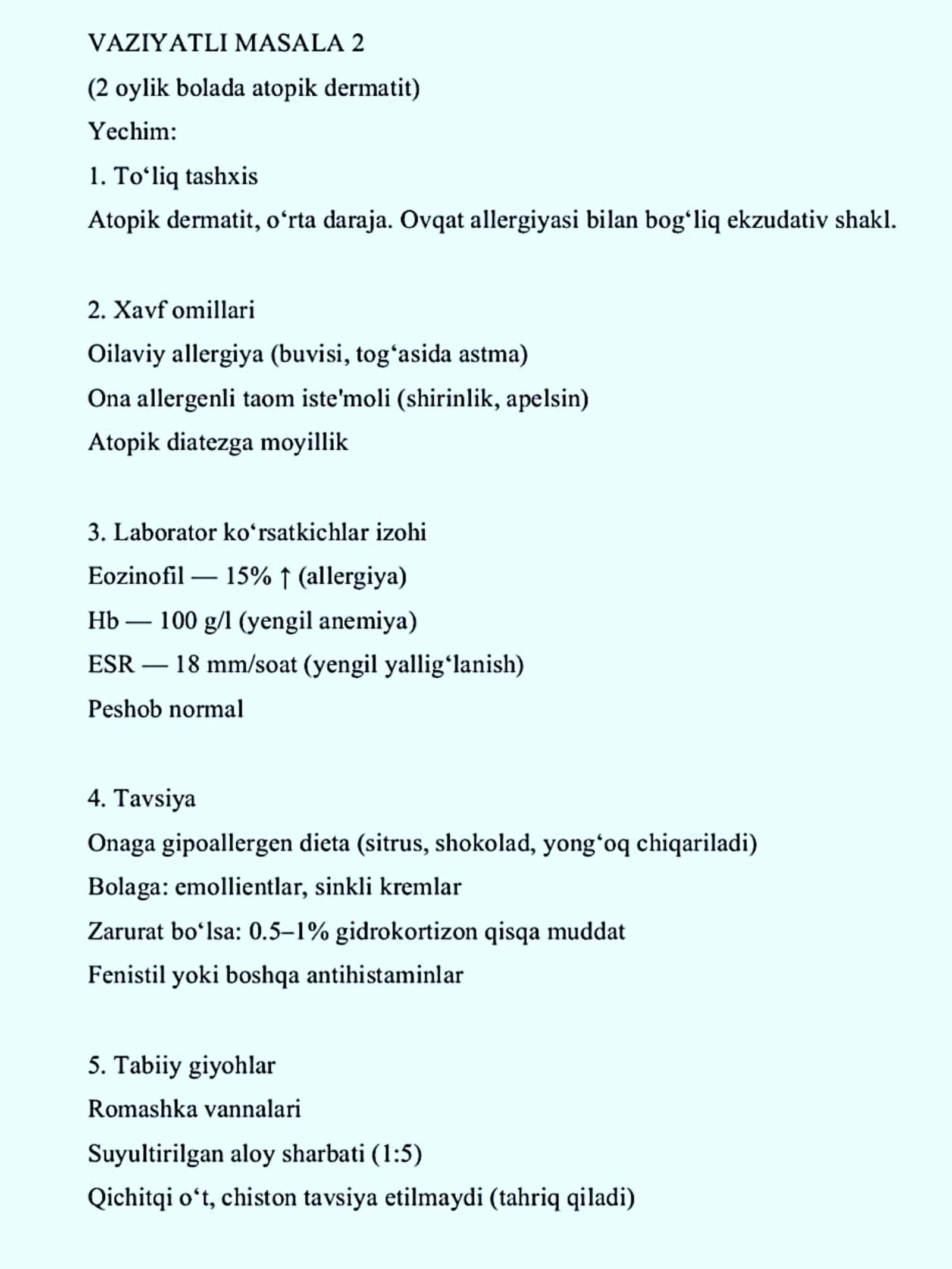 Bolalar kasalliklari propedevtikasi fanidan 3