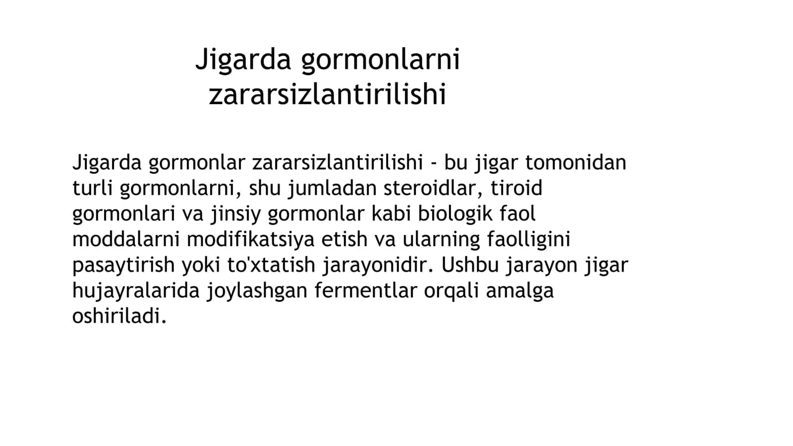 Jigarda gormonlarni zararsizlantirilishi 3