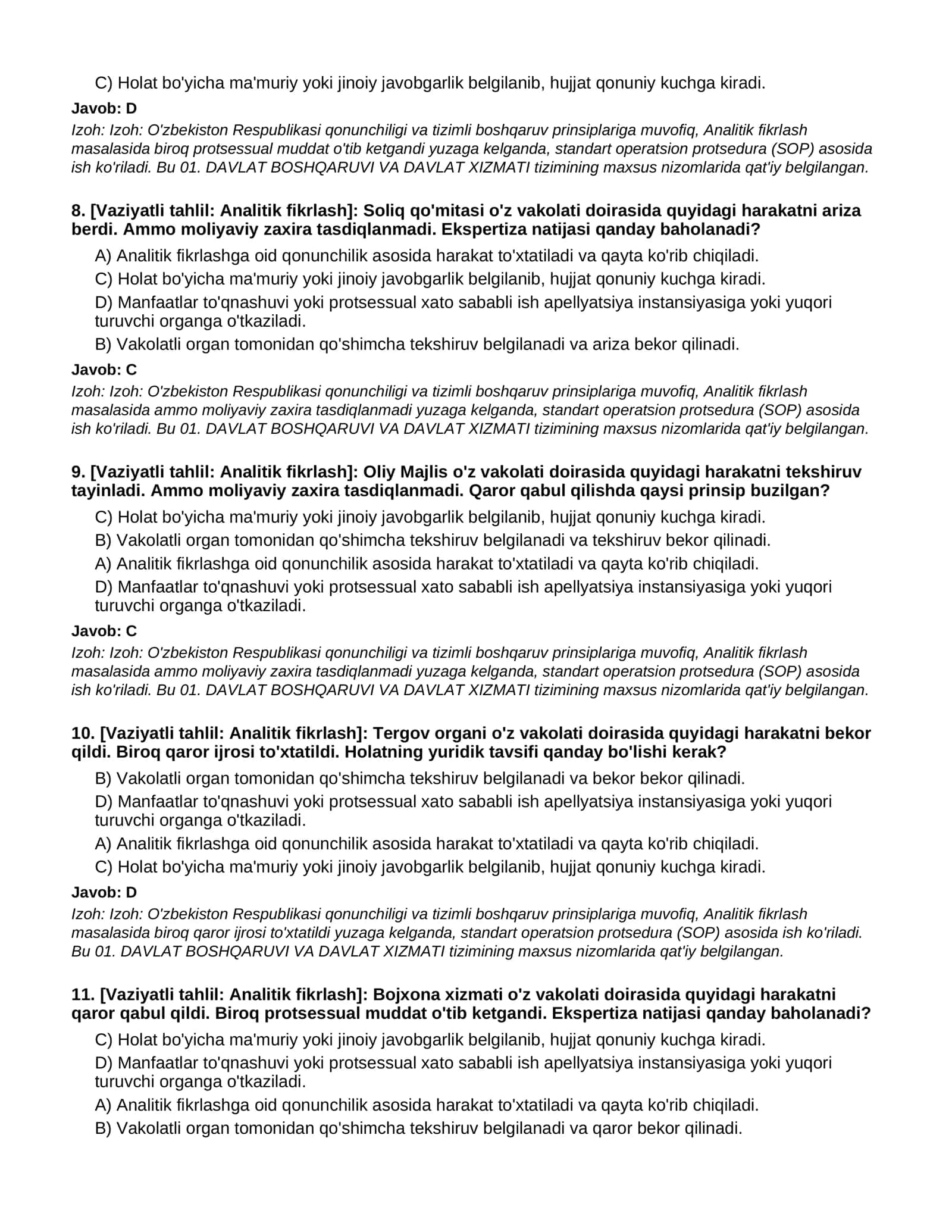ANALITIK FIKRLASH - 1-QISM (100 TA QIYIN TEST) 3