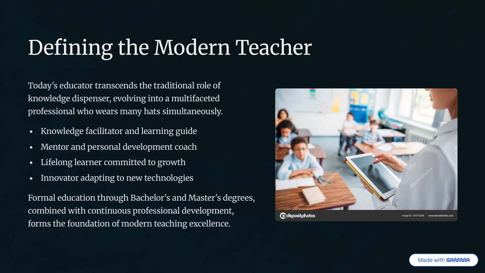 The modern educator; Roles, Qualities, and responsibilities. 3