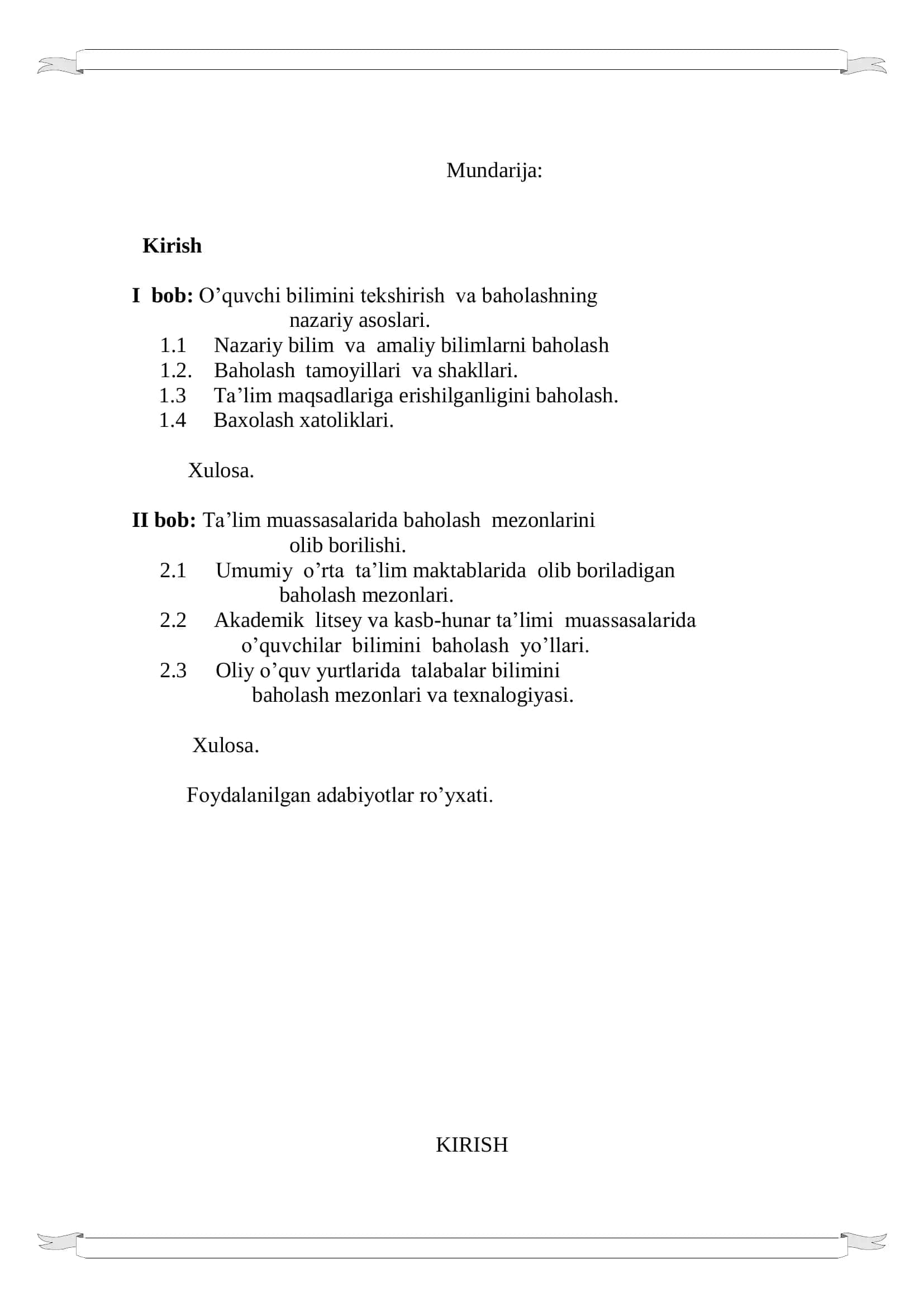 O`quvchi bilimini tekshirish va baholash texnologiyasi 3