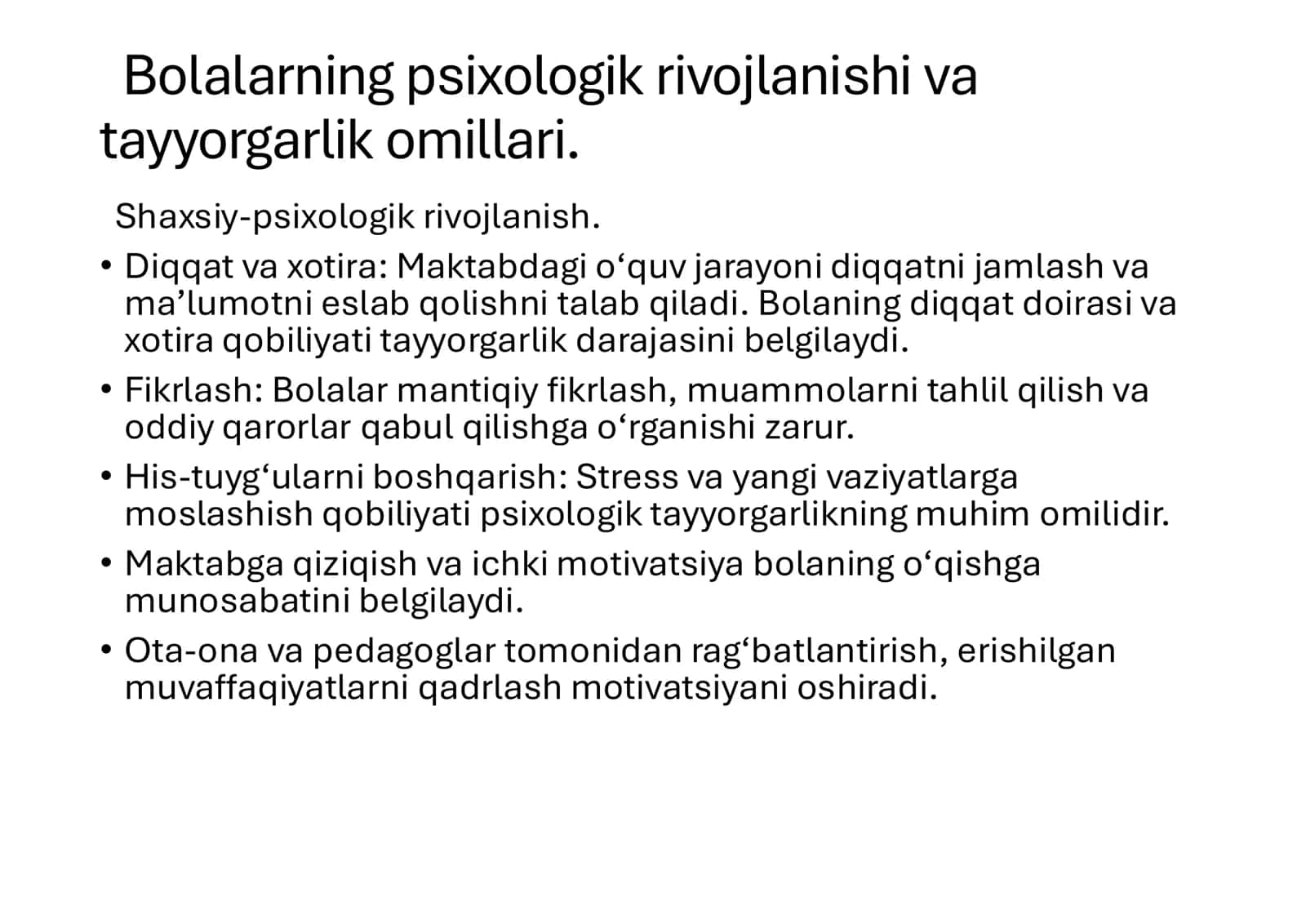 Bolalarning Maktabga Psixologik Tayyorgarligi 3