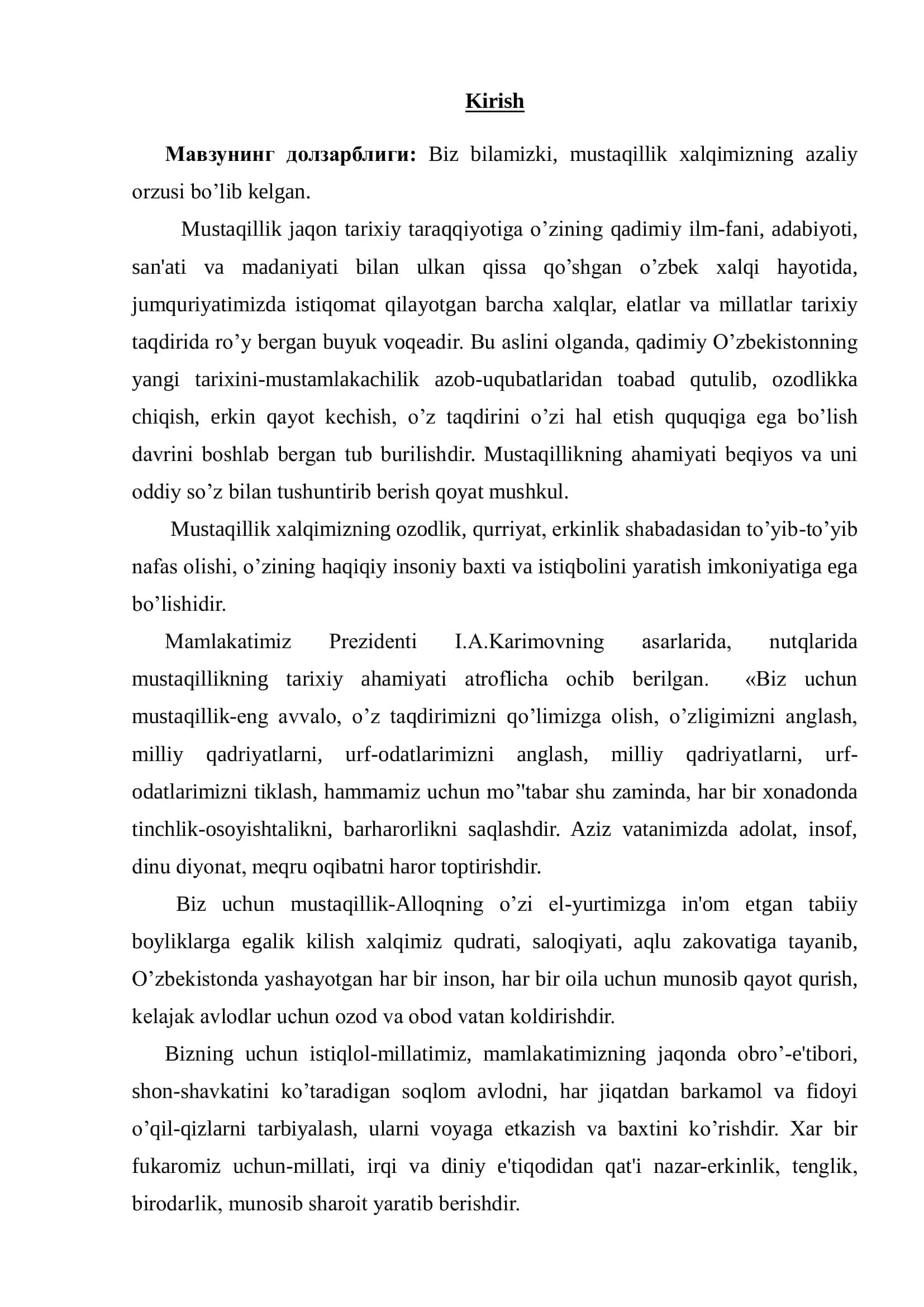 MUSTAQILLIK SHAROITIDA O’ZBEKISTONDA MILLIY- MA’NAVIY-TIKLANISHGA E’TIBOR 3