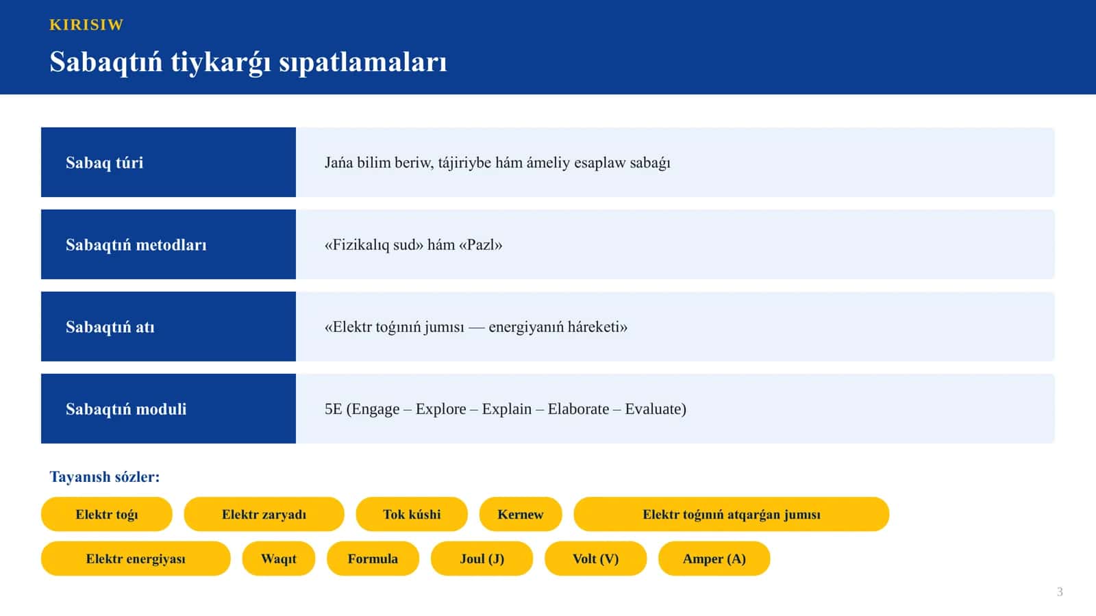 Elektr toǵınıń atqarǵan jumısı 3