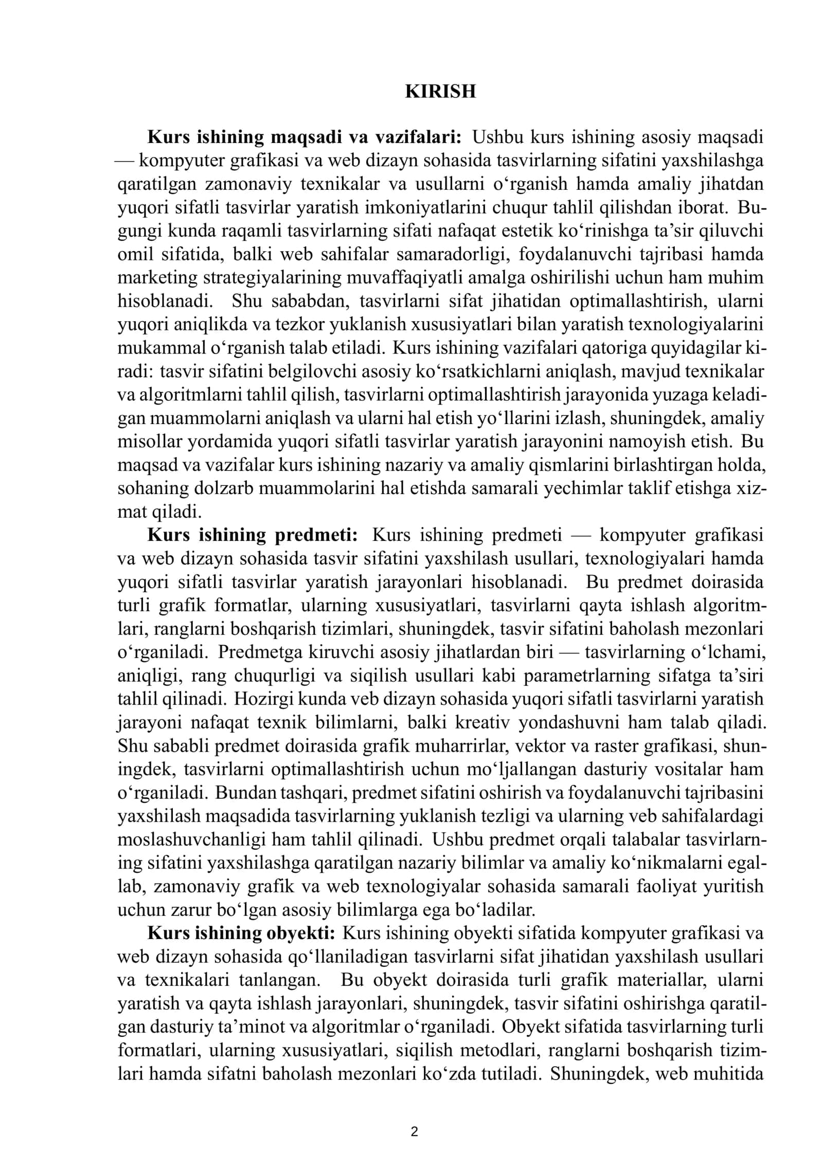 NUMONOVA OSUDA KABIROVNANING KOMPYUTER GRAFIKASI VA WEB DIZAYN FANIDAN TAYYORLAGAN KURS ISHI 3
