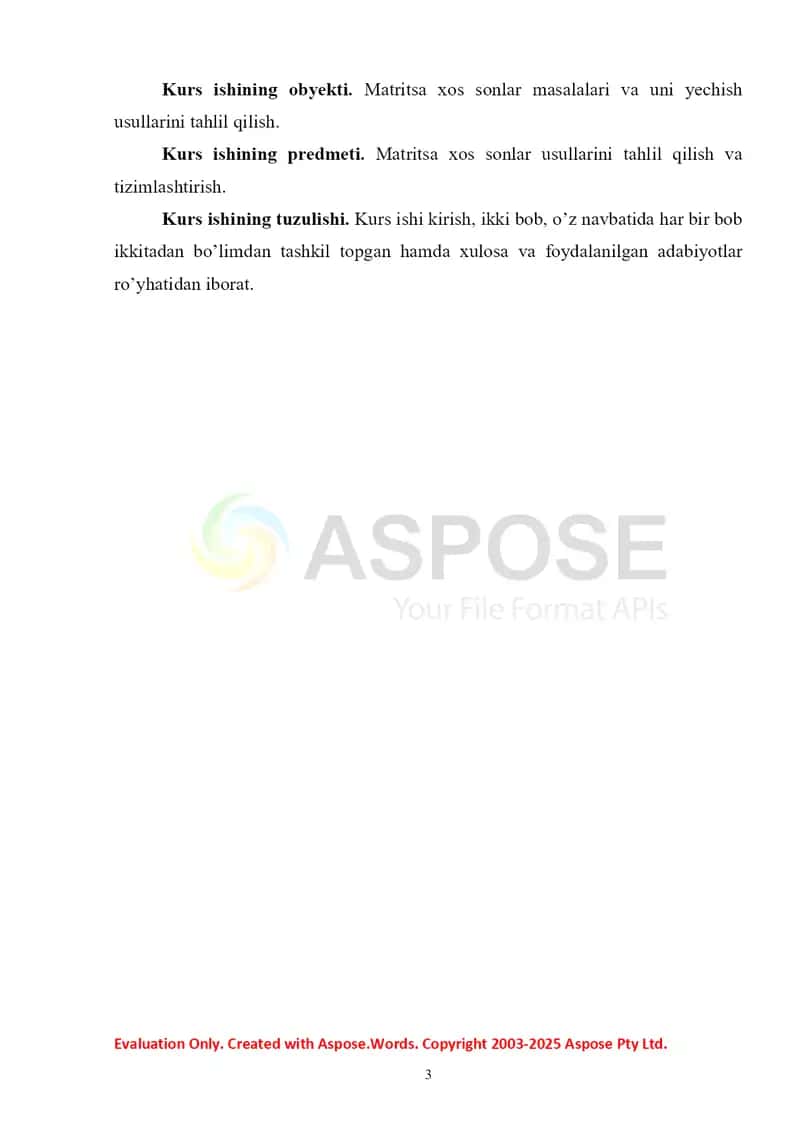 Matritsa xos sonni topish usullari 3