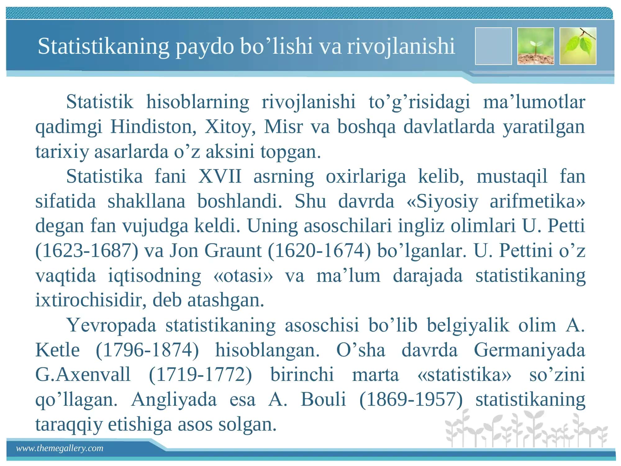 STATISTIKA, ma'lumotlar va statistik fikrlash 3