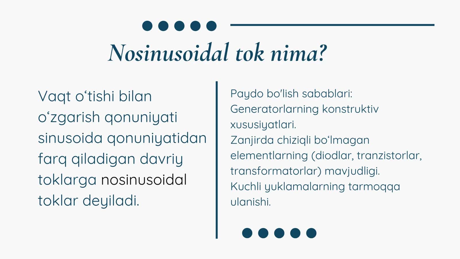 Nosinusoidal tok 3