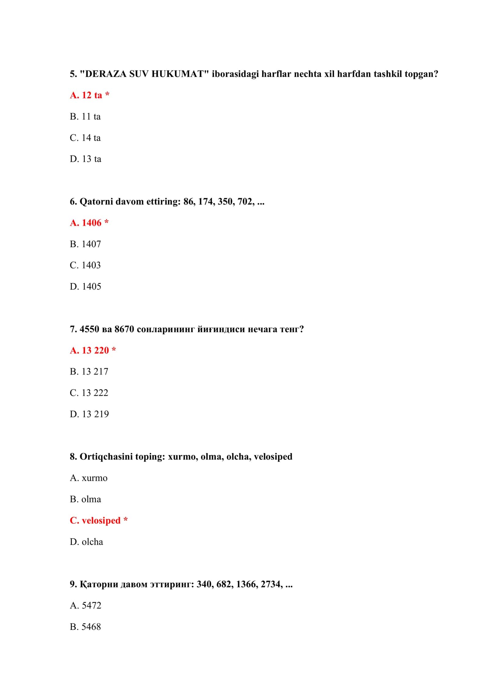 BOJXONA IQ TEST ONLINE 3