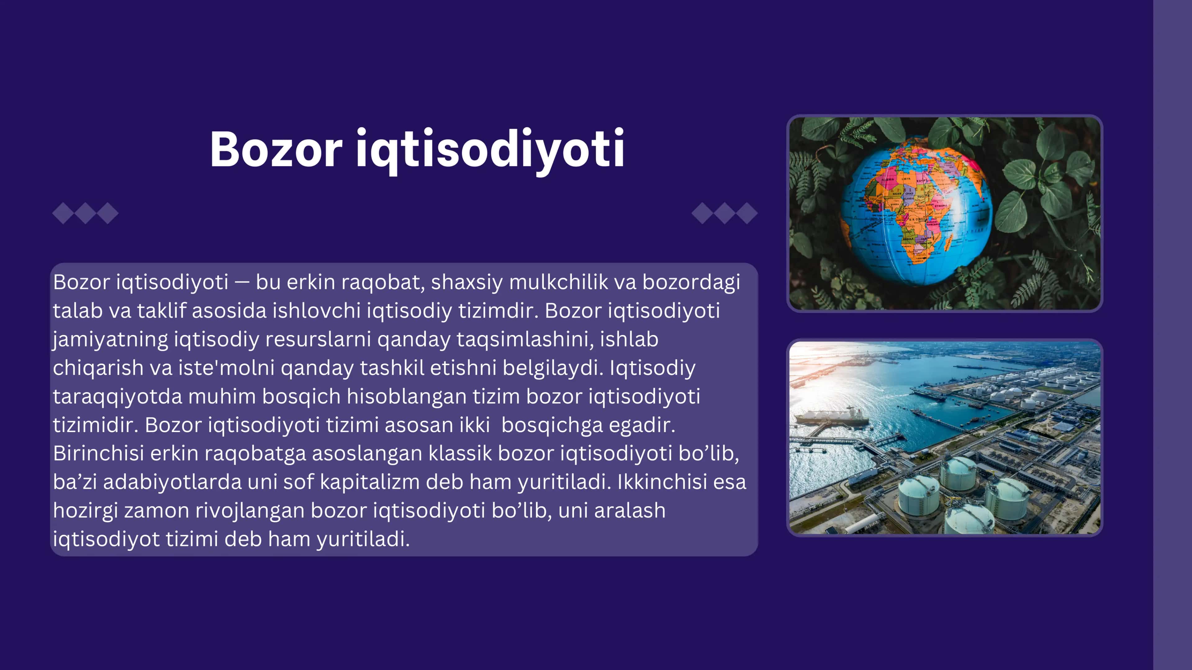 Bozor iqtisodiyotiga o’tishning andozalari va ularning o’ziga xos xususiyatlari | slayd 3