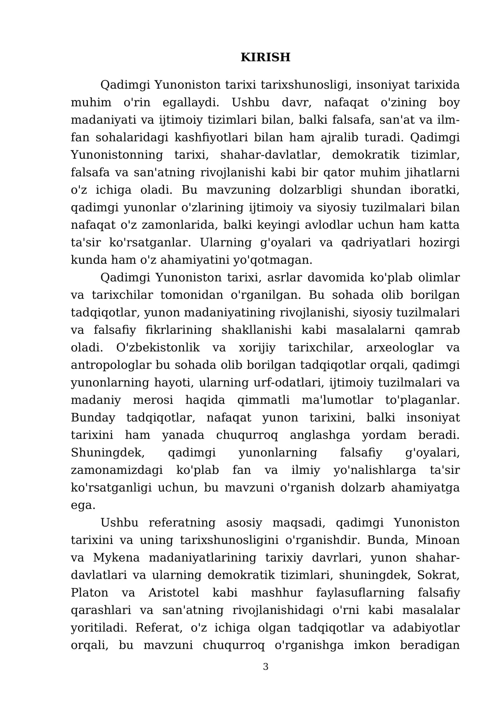 Qadimgi Yunoniston tarixi tarixshunosligi REFERATI 3
