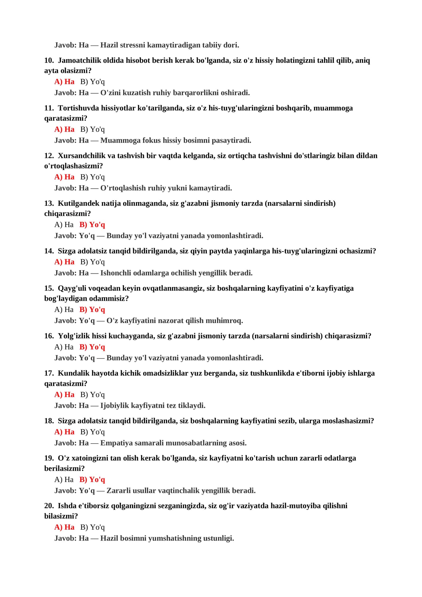MULOQOT PSIXOLOGIYASI FANIDAN TESTLAR 3