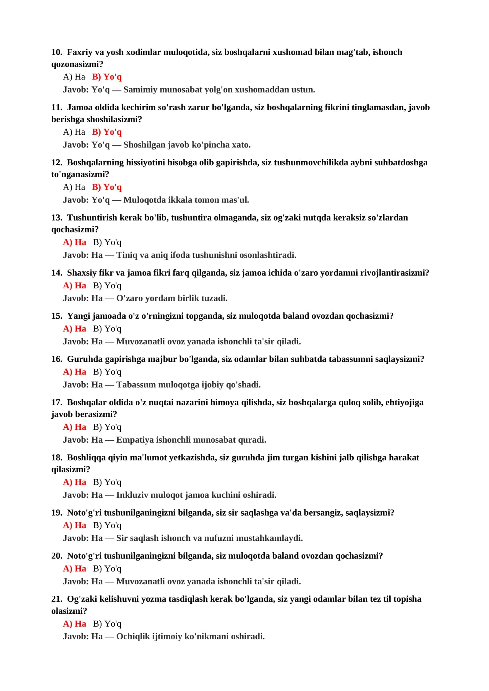SUHBATDOSHNING KAYFIYATINI ANGLASH TESTI 3