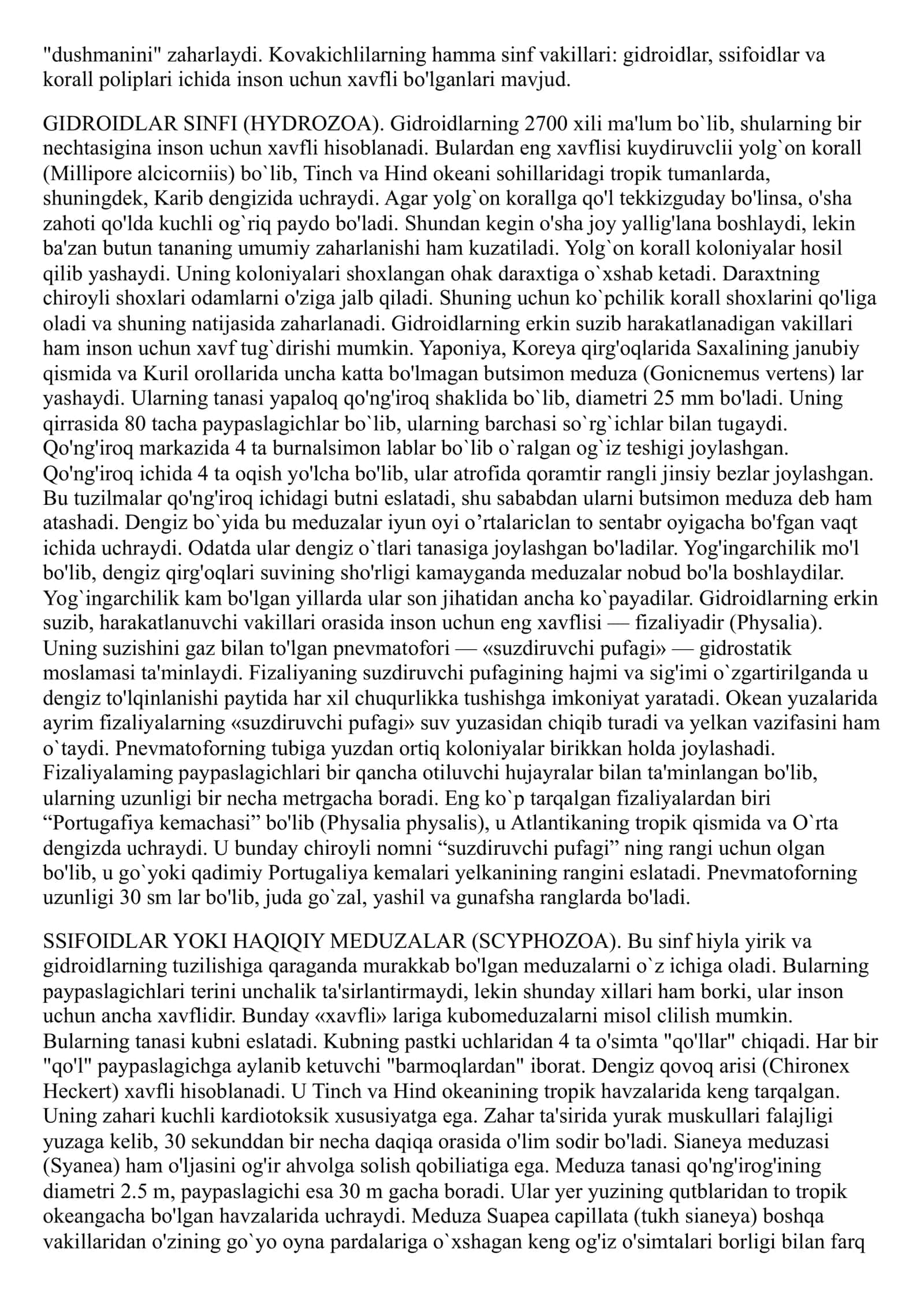Zaharli hayvonlar. Zaharli hayvonlar zahri bilan
zaharlanganda birinchi yordam berishni o’rganish. 3