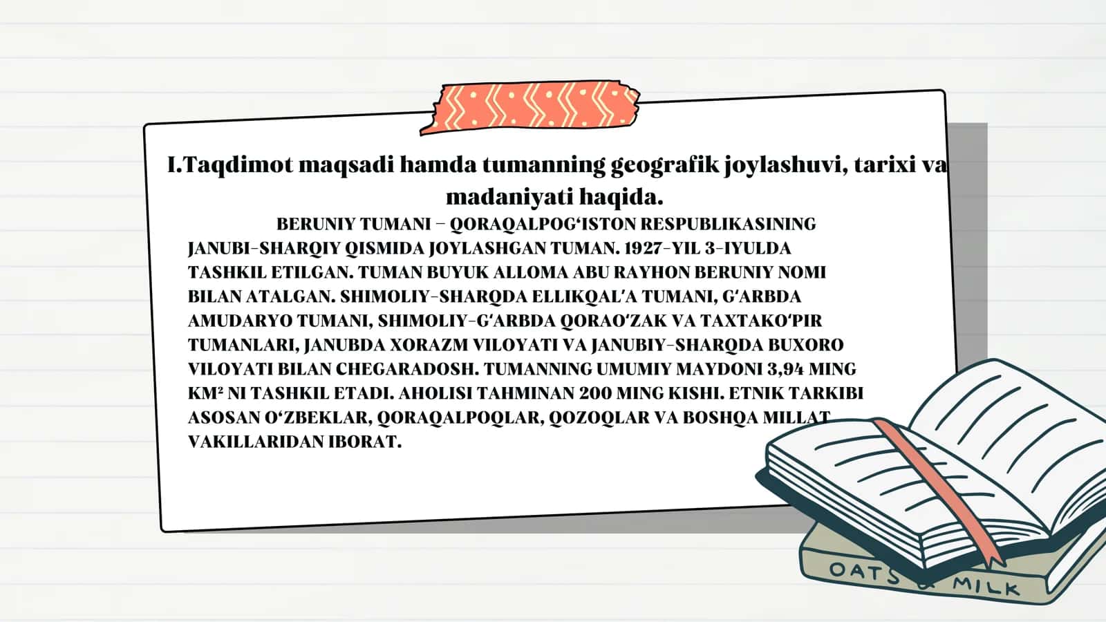 Qoraqalpogʼiston Respublikasi Beruniy tumani shevasi haqida malumot 3