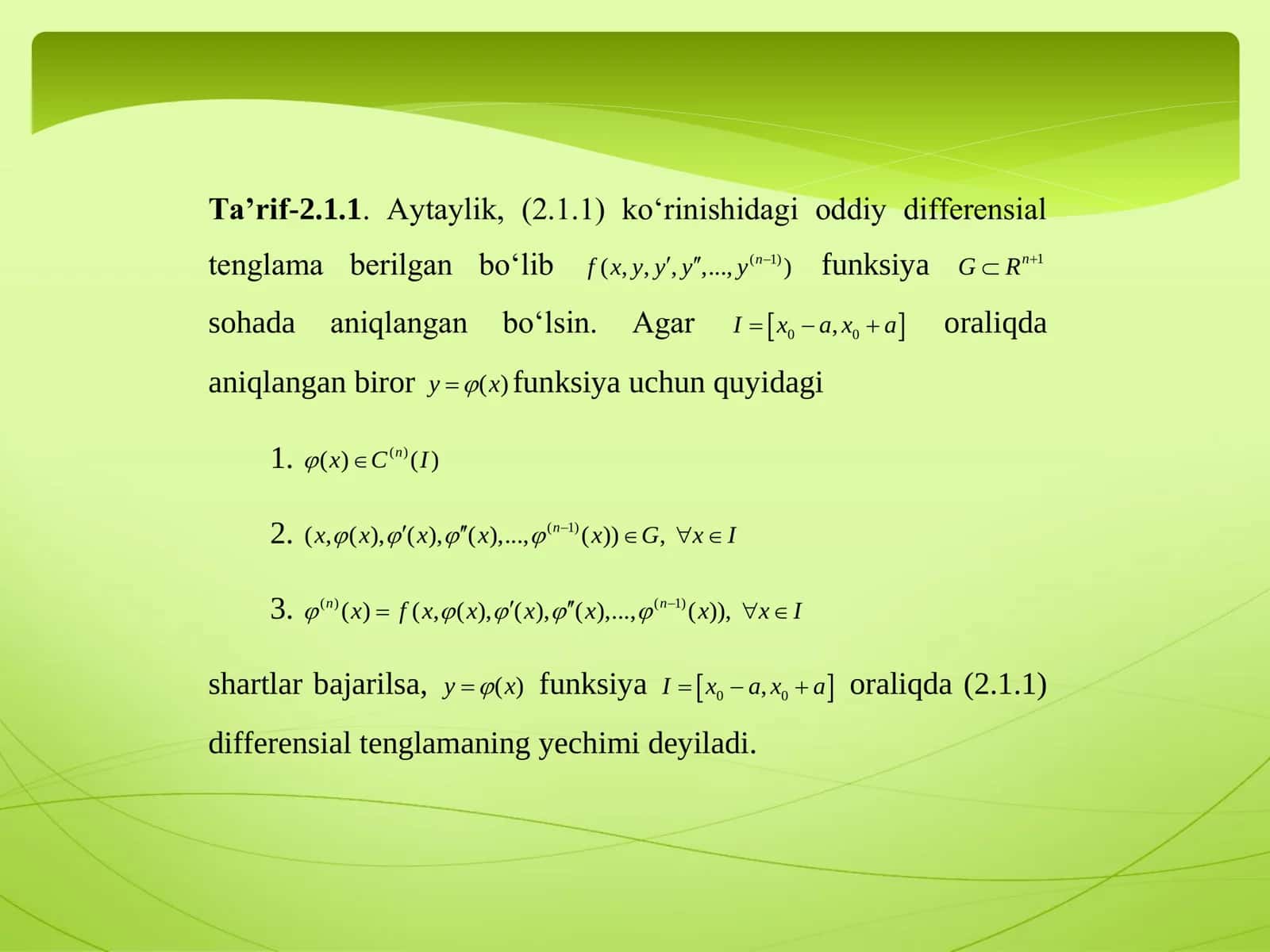 13-MАVZU. Tartibini pasaytirishga imkon beradigan yuqori tartibli differensial tenglamalar 3