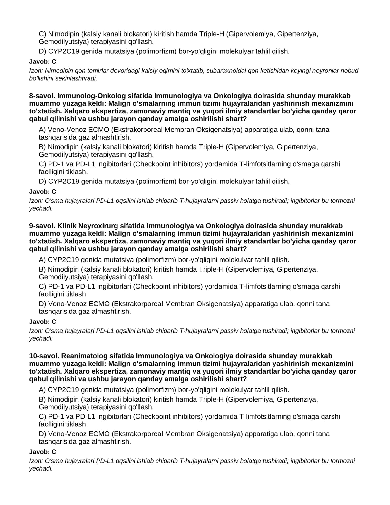 TIBBIYOT VA FARMAKOLOGIYA - 3-QISM (O'TA QIYIN) 3