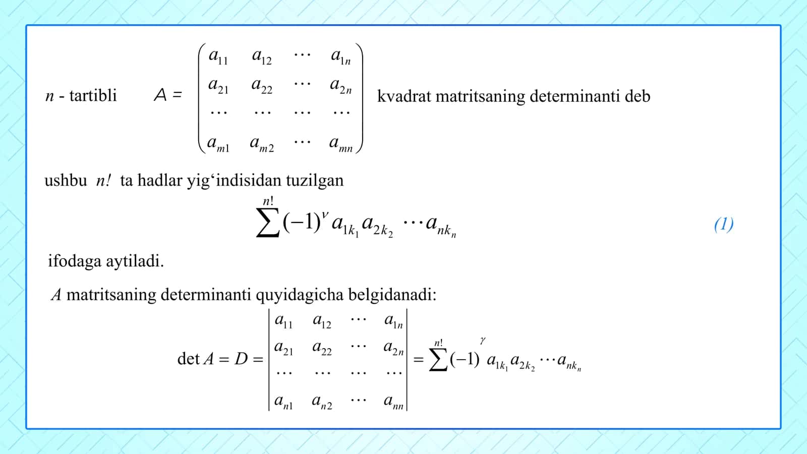 n-tartibli  determinantlar va ularning xossalari 3