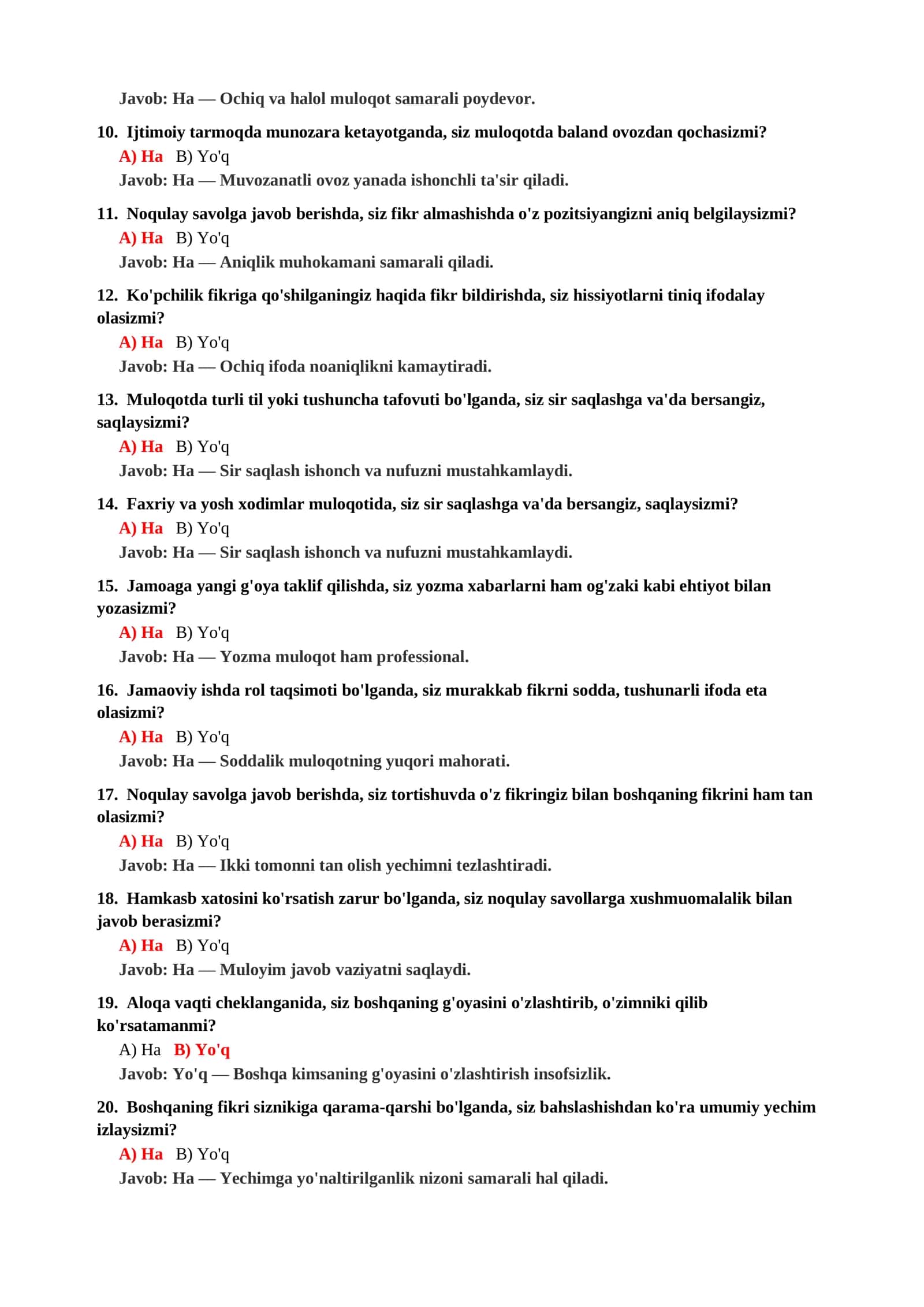 YOLG'IZ QOLISHGA MUNOSABAT PSIXOLOGIK TESTI 3