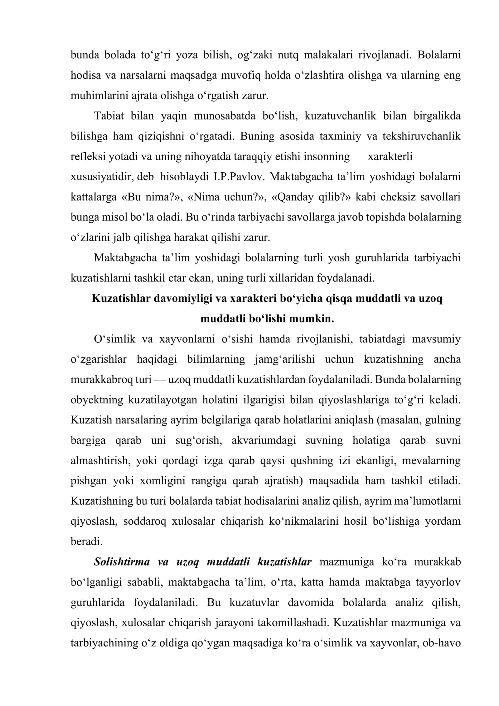 Bolalarni tabiat bilan tanishtirish metodlari (3-Amaliy mashg‘ulot) 3