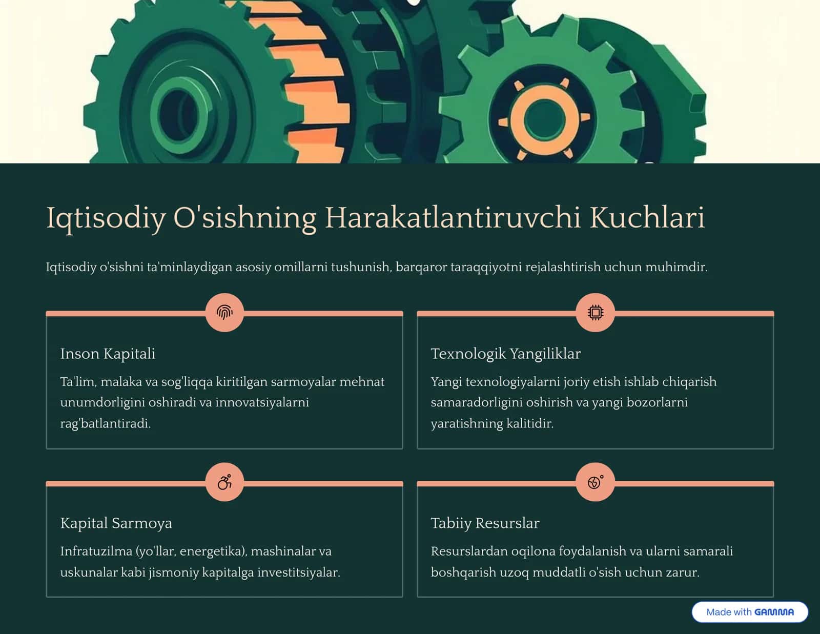 Iqtisodiy taraqqiyot: oʻsish va milliy boylik sari 3