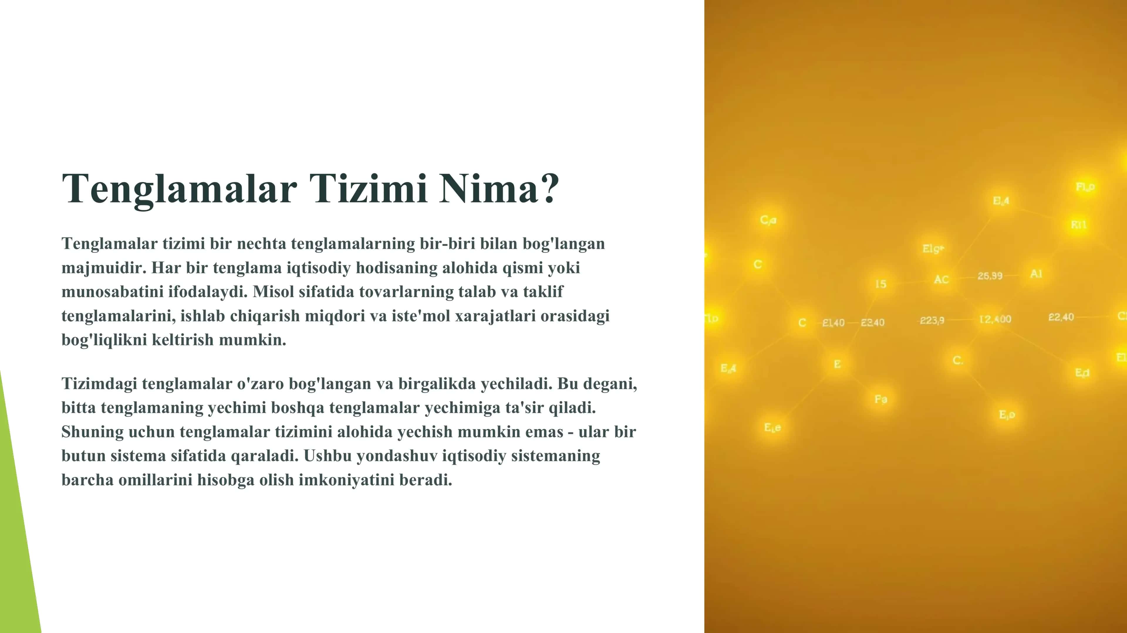 Tenglamalar Tizimi Ko'rinishidagi Ekonametrik Model 3