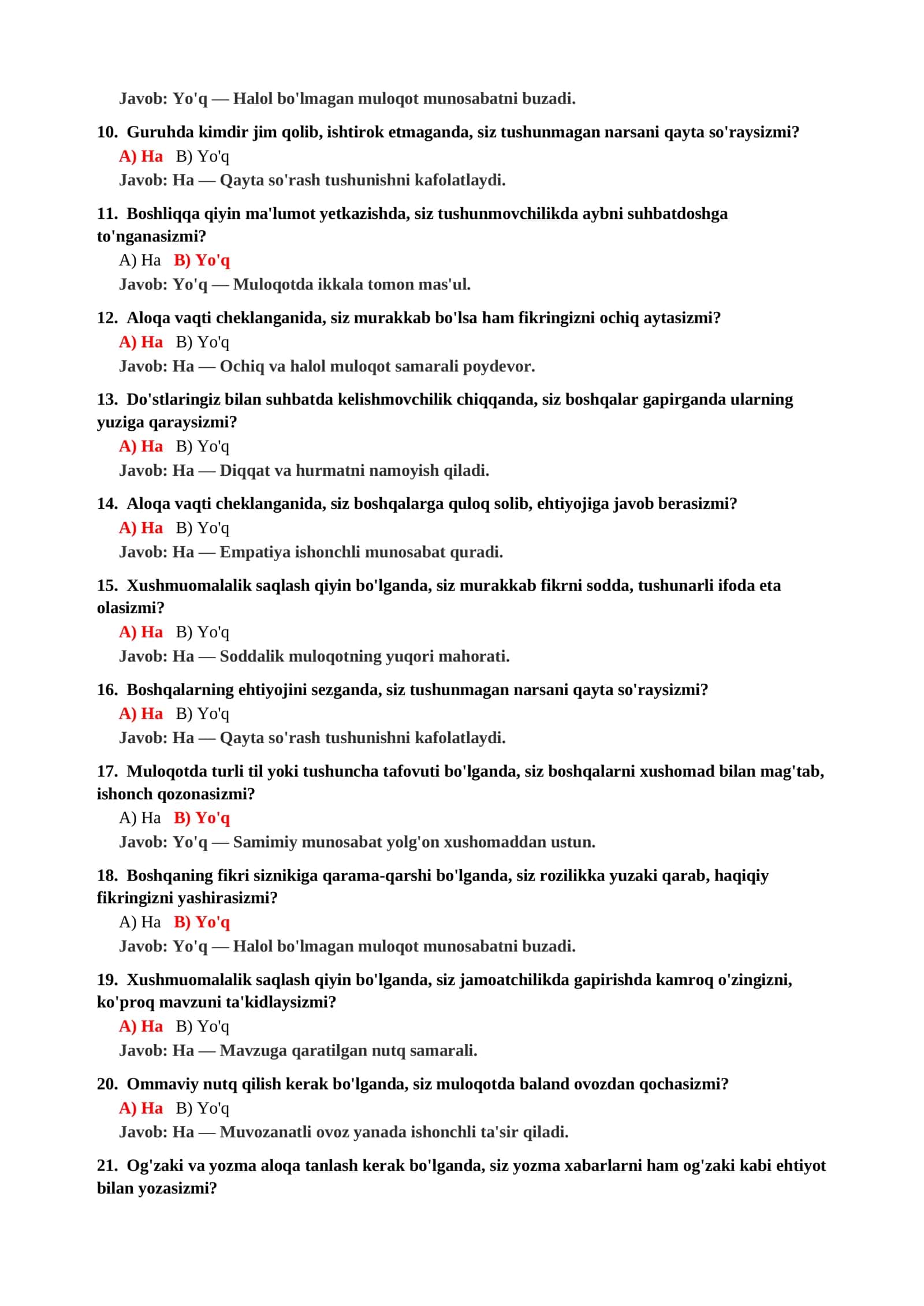 Munosabatlarda ogohlantiruvchi belgilarni anglash testi 3