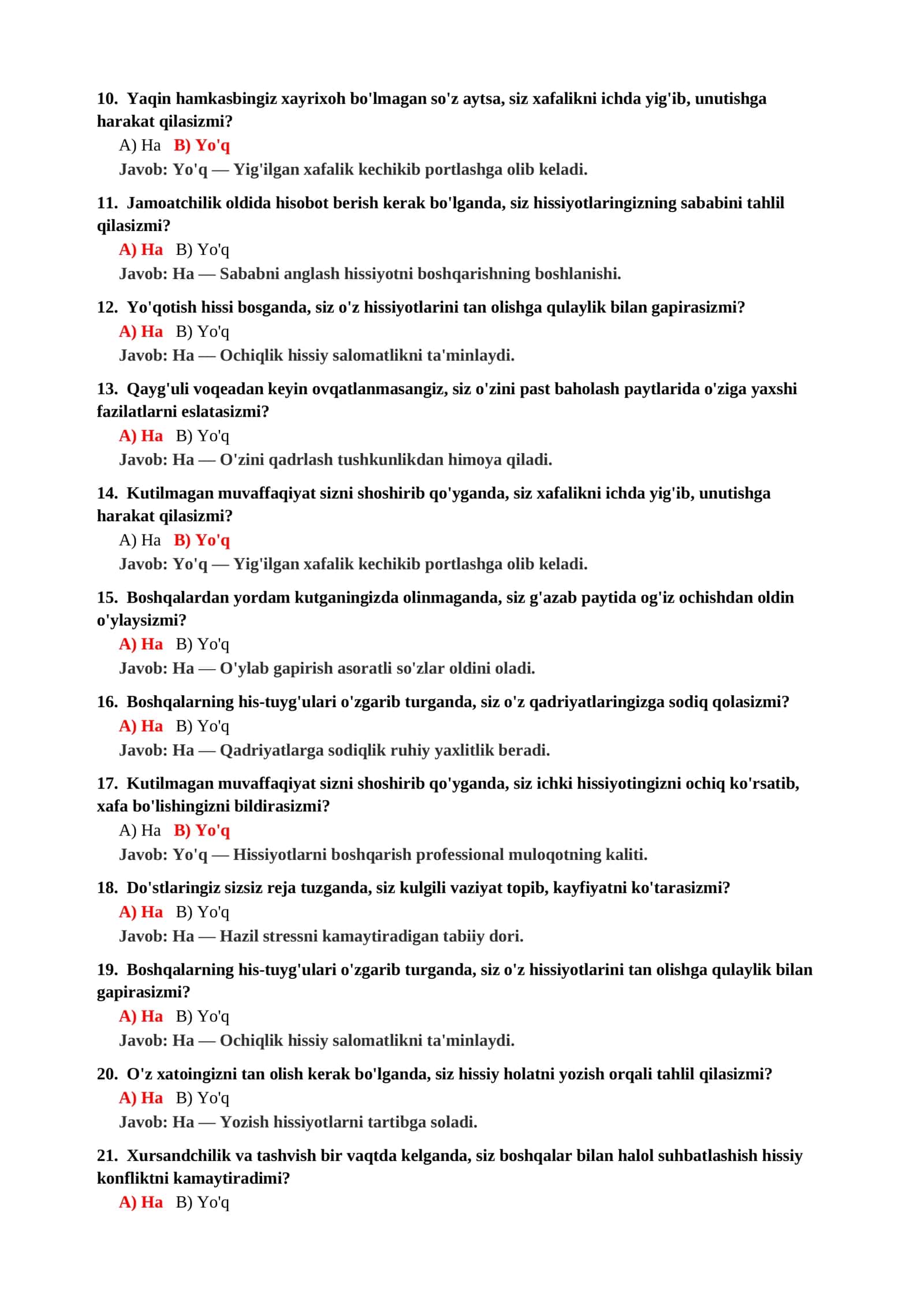 MAQTOVNI QABUL QILISH QOBILIYATI TESTI 3