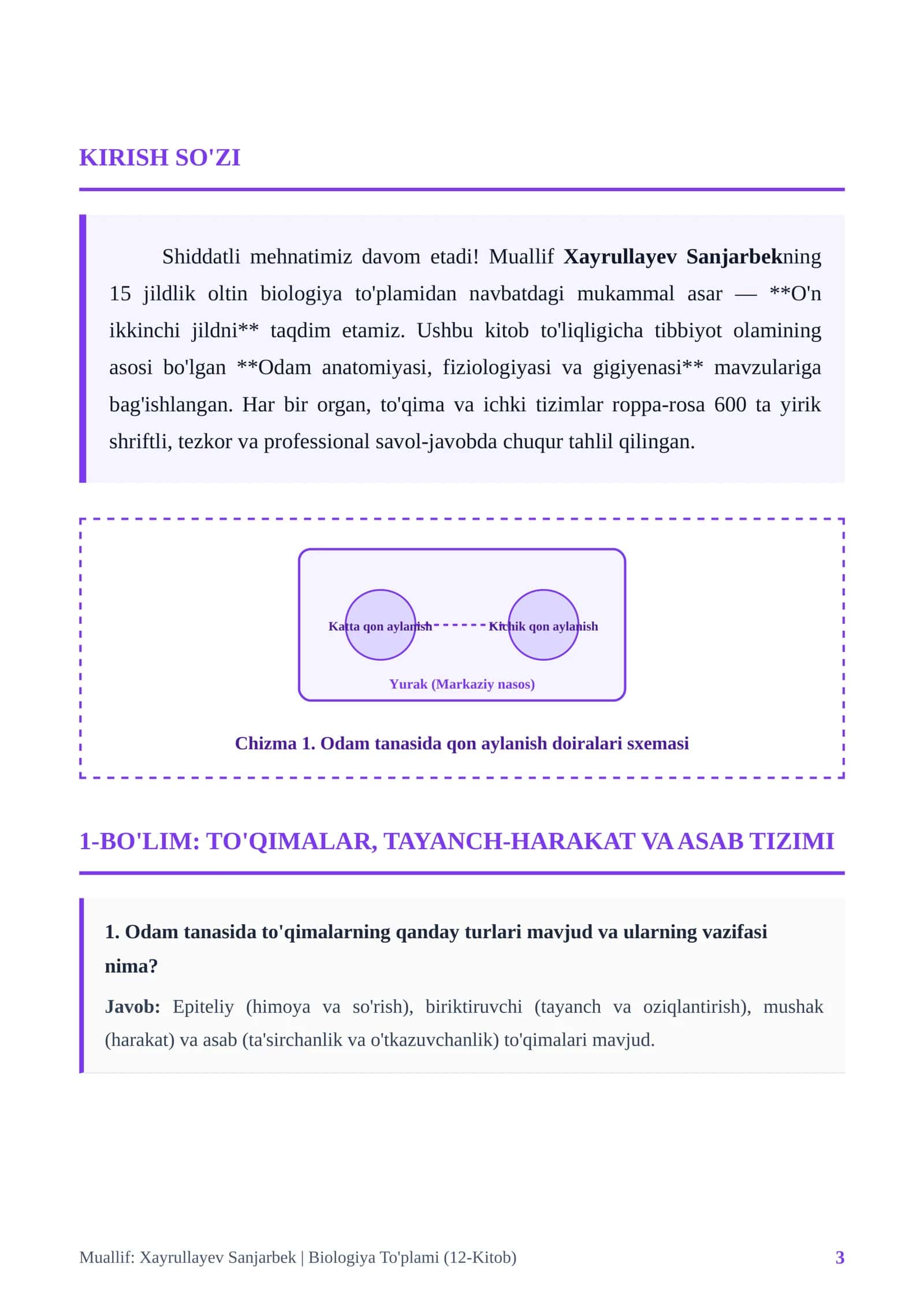 Odam Anatomiyasi va Fiziologiyasi Kursi 3