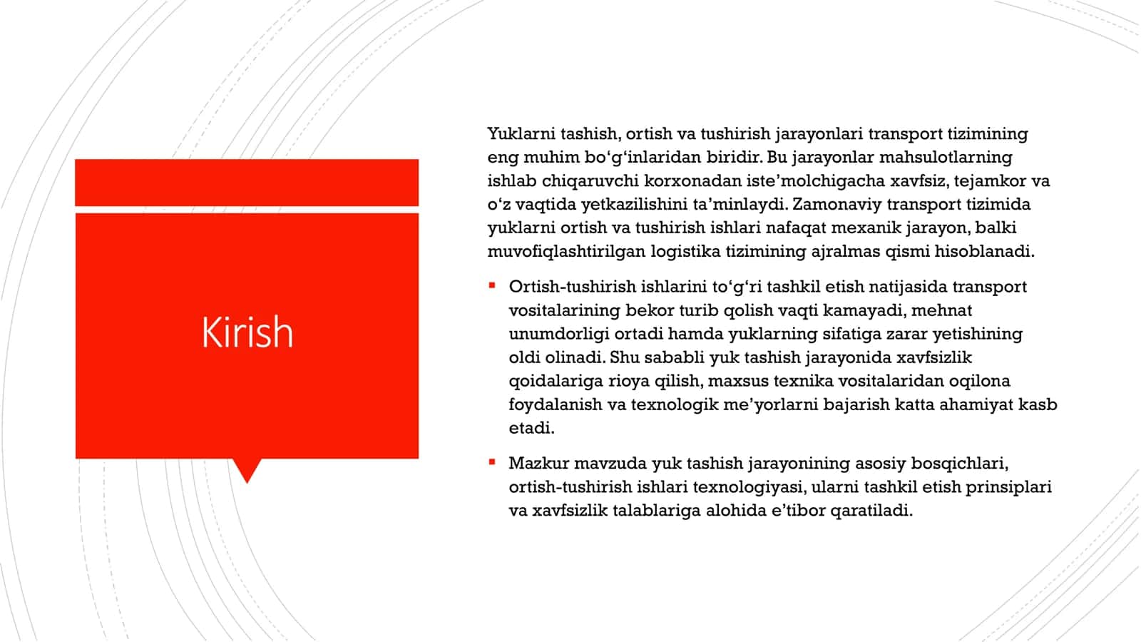 Yuklarni tashish,ortish,tushirish va qayta ishlash shartlariga taalluqli nizom 3