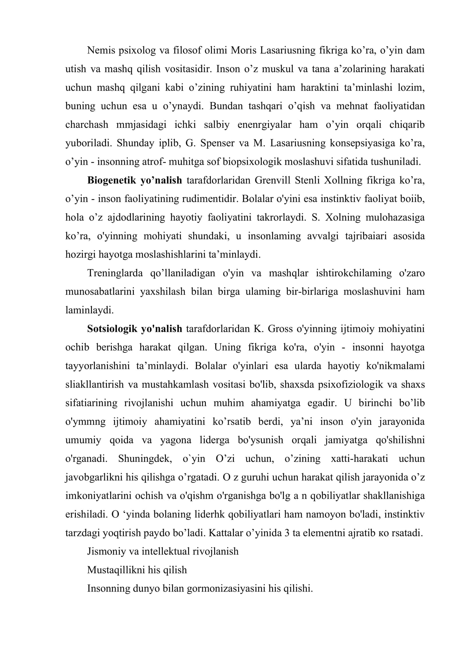 Guruhiy treningda o’yinning vazifalari 3