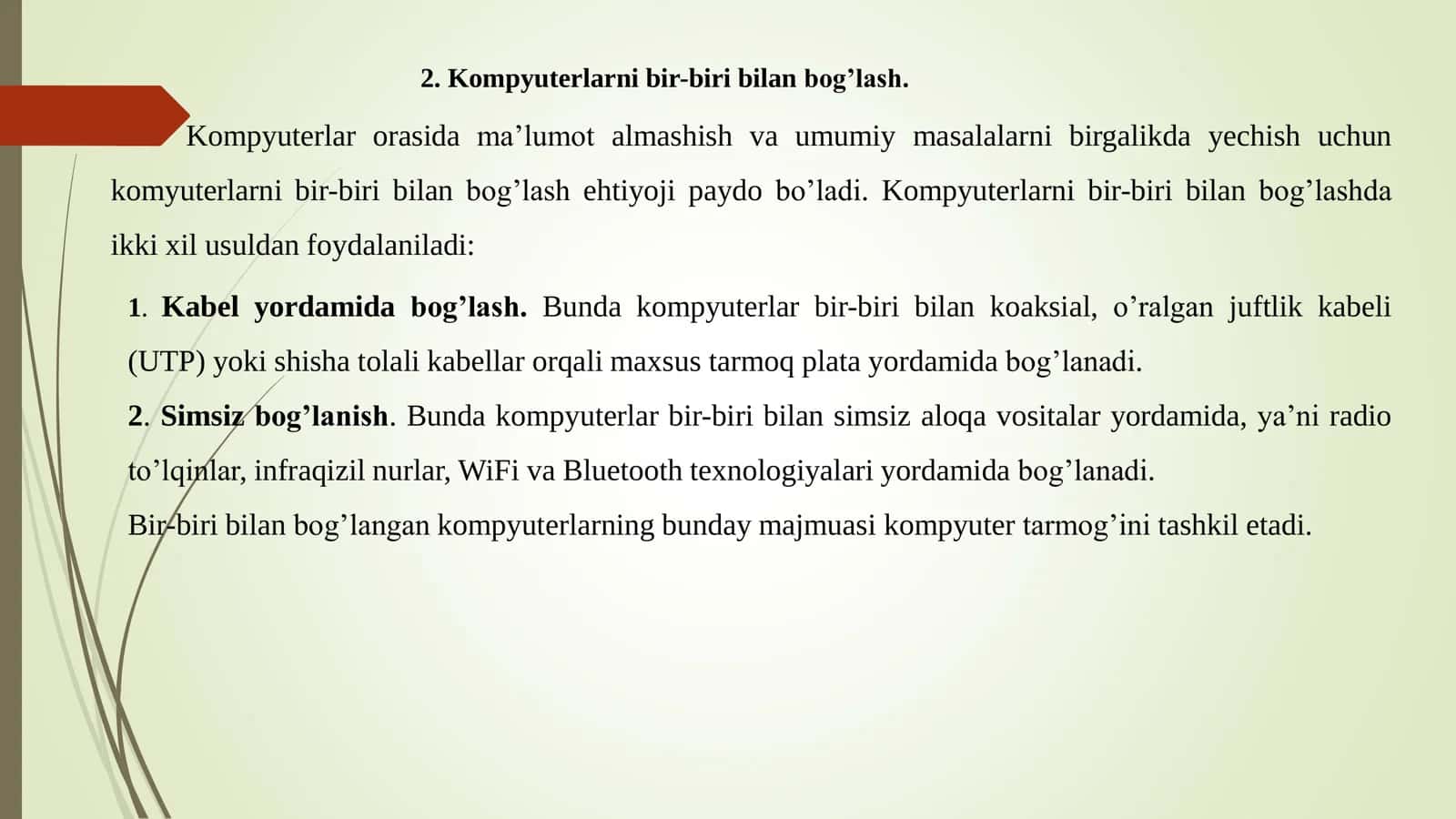 KOMPYUTER TARMOQLARI VA TARMOQ TEXNOLOGIYALARI 3