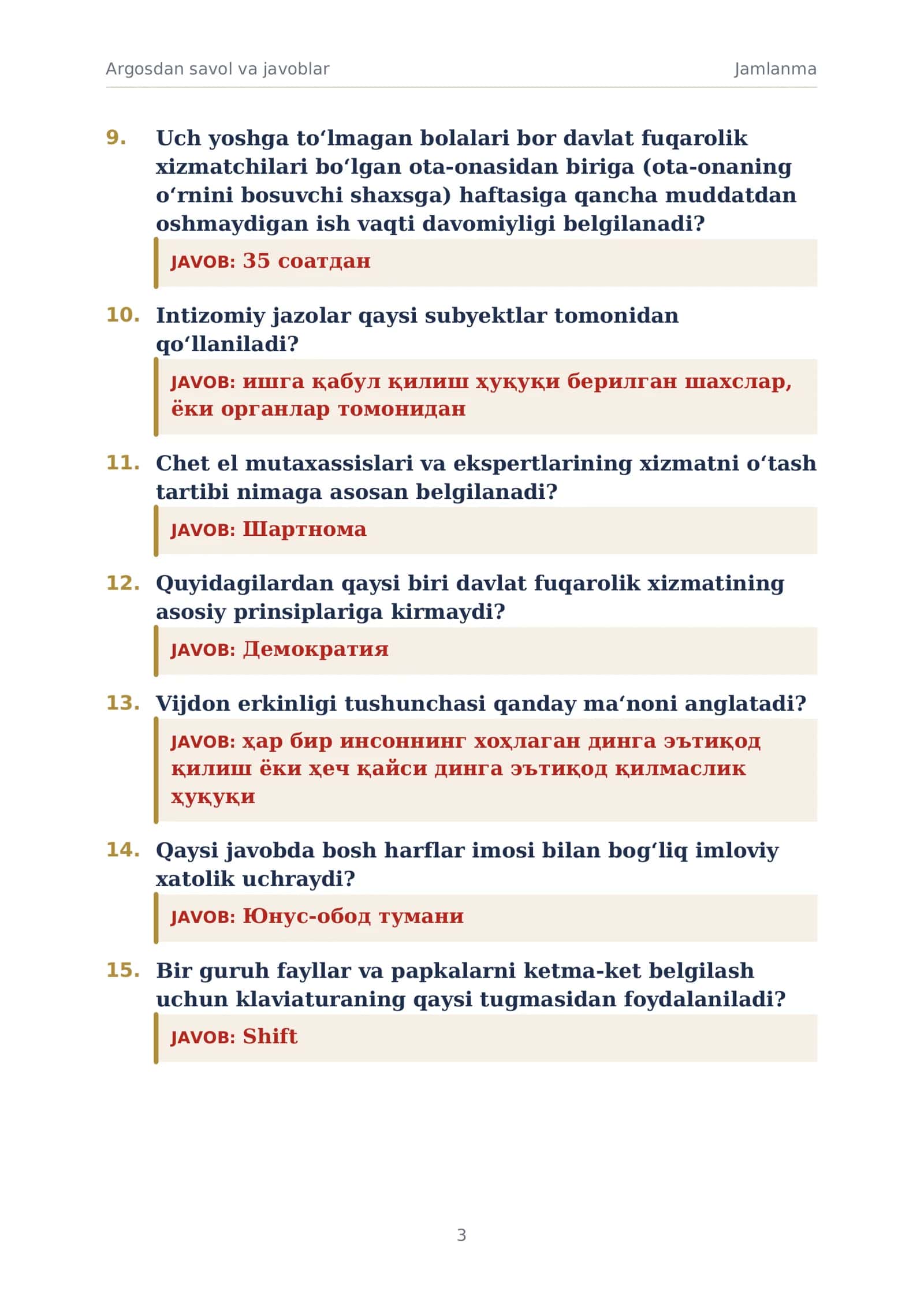 ARGOSDAN TUSHADIGAN   SAVOLLAR VA JAVOBLAR 3