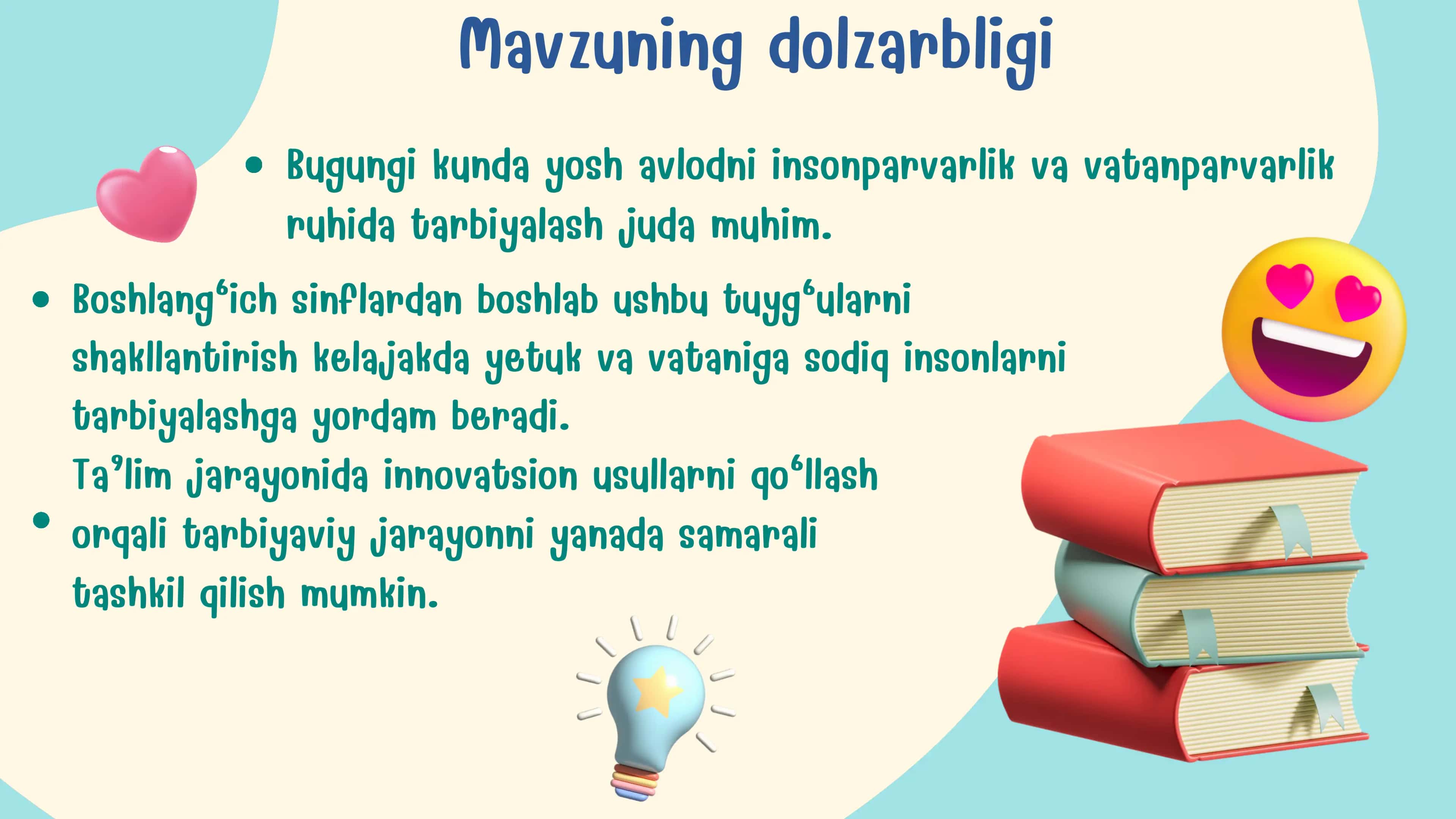 Insonparvarlik va Vatanparvarlik fazilatlarini shakllantirish 3