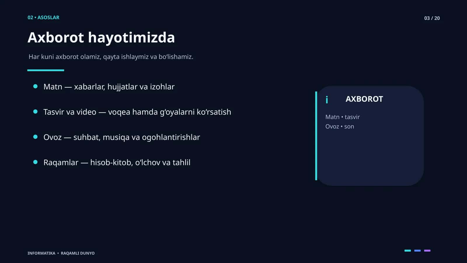 RAQAMLI SAVODXONLIK VA TEXNOLOGIYALAR 3