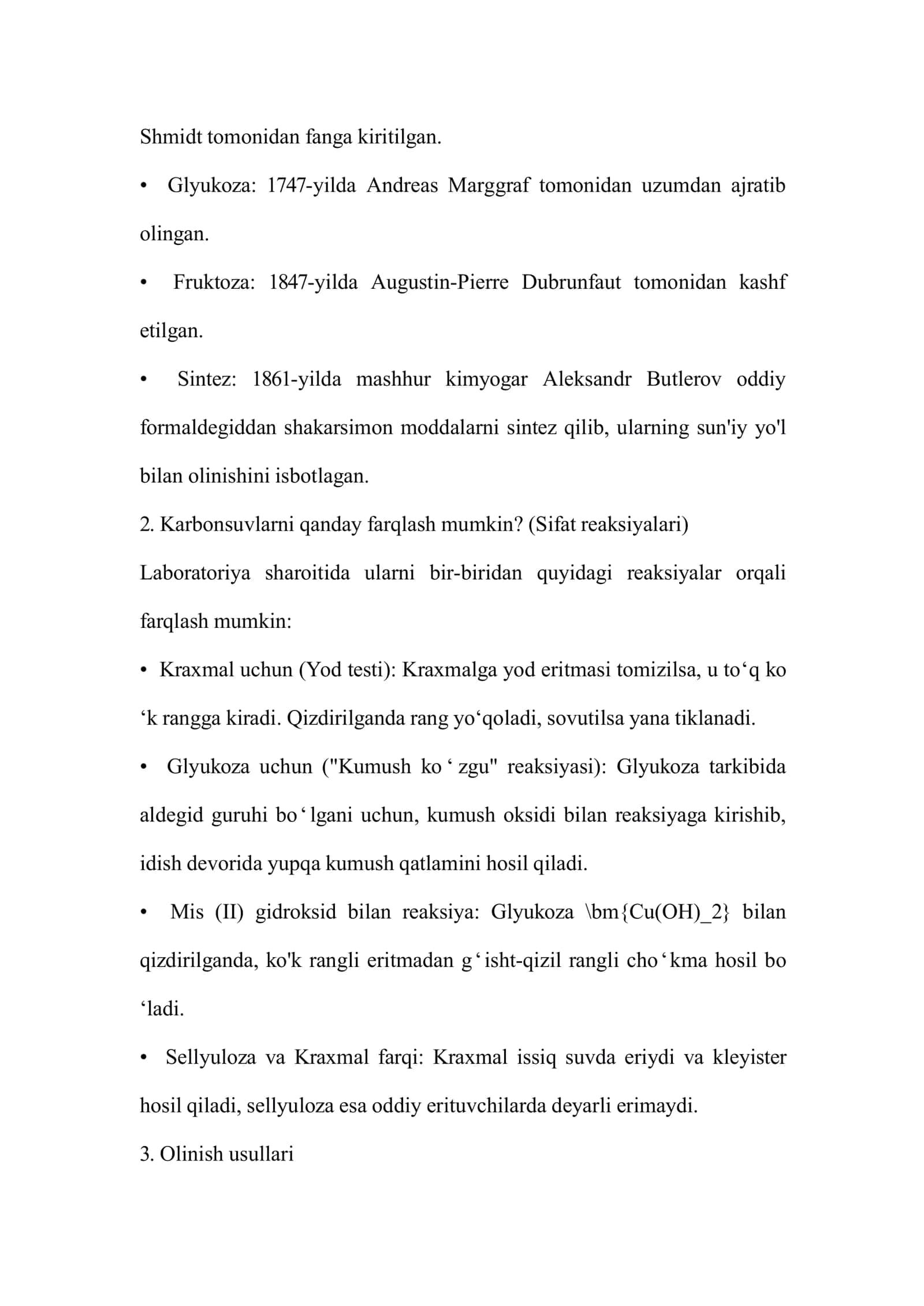 Karbonsuvlar (uglevodlar) 3