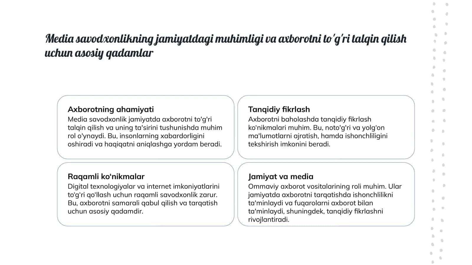 Media savodxonlik, feyk axborot va tanqidiy axborot iste' moli muammolari 3