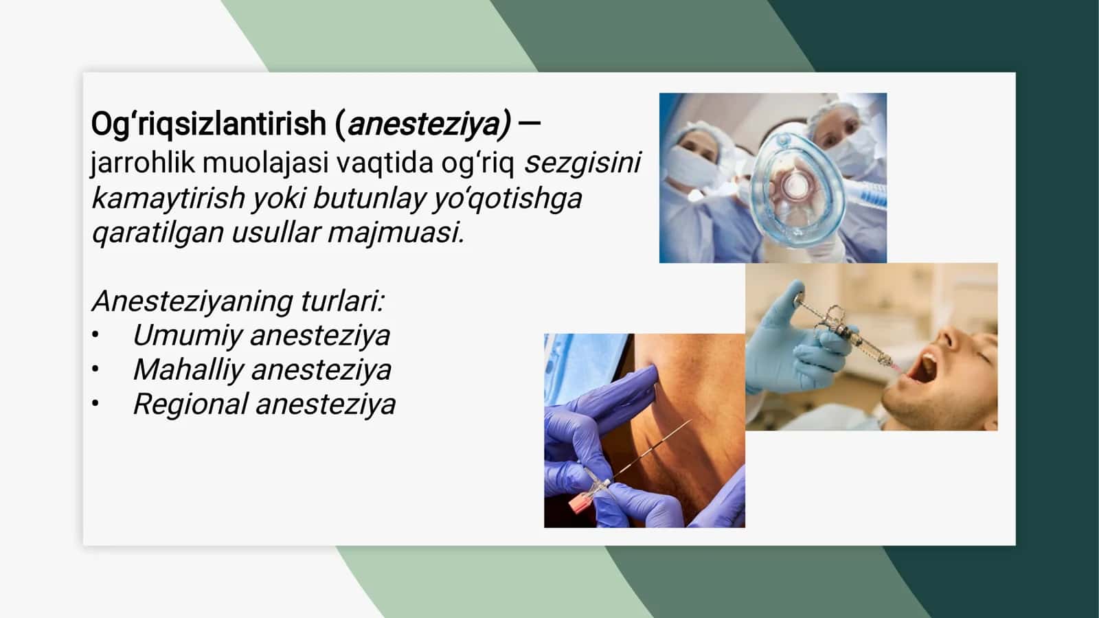 Odamlar anatomiyasi va OXTA tibbiyotiga kirish 3