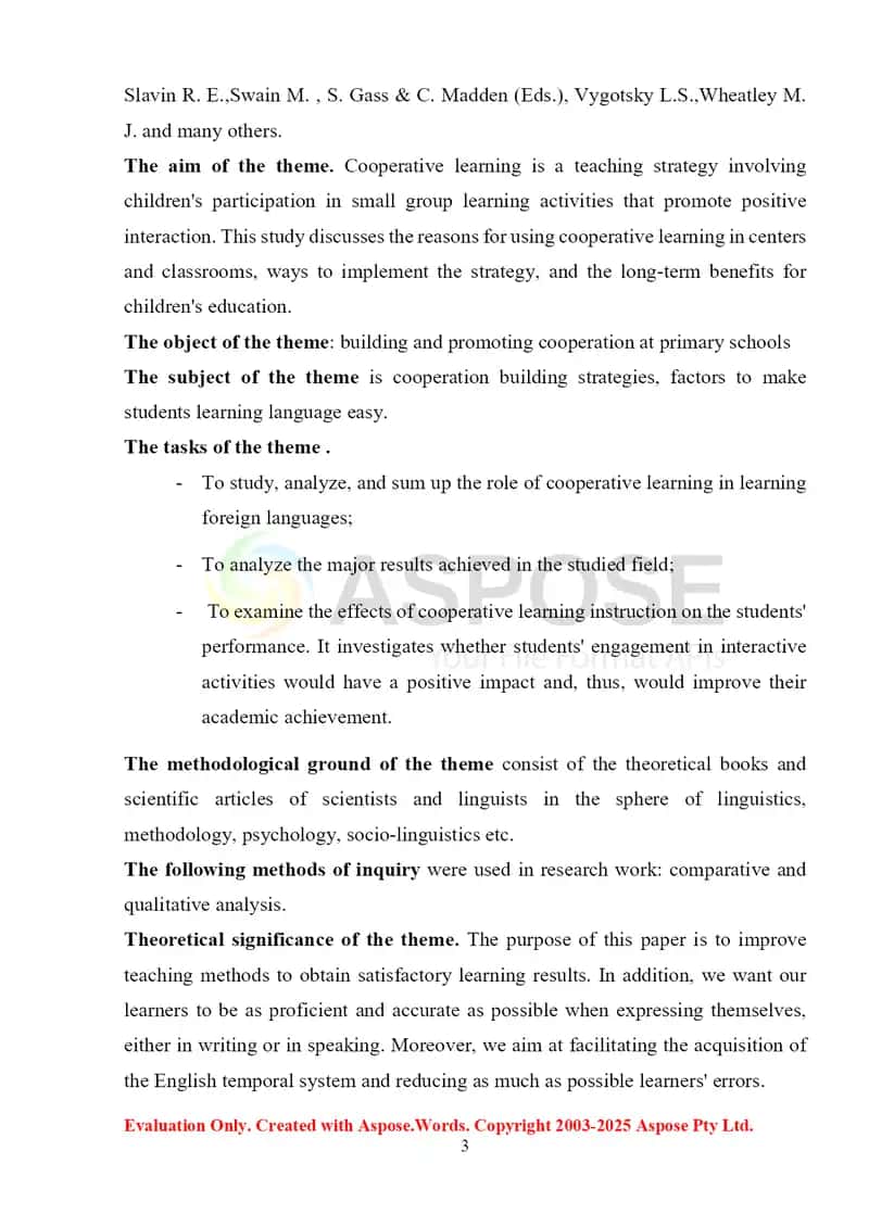 Developing Cooperative Learning in EFL 3