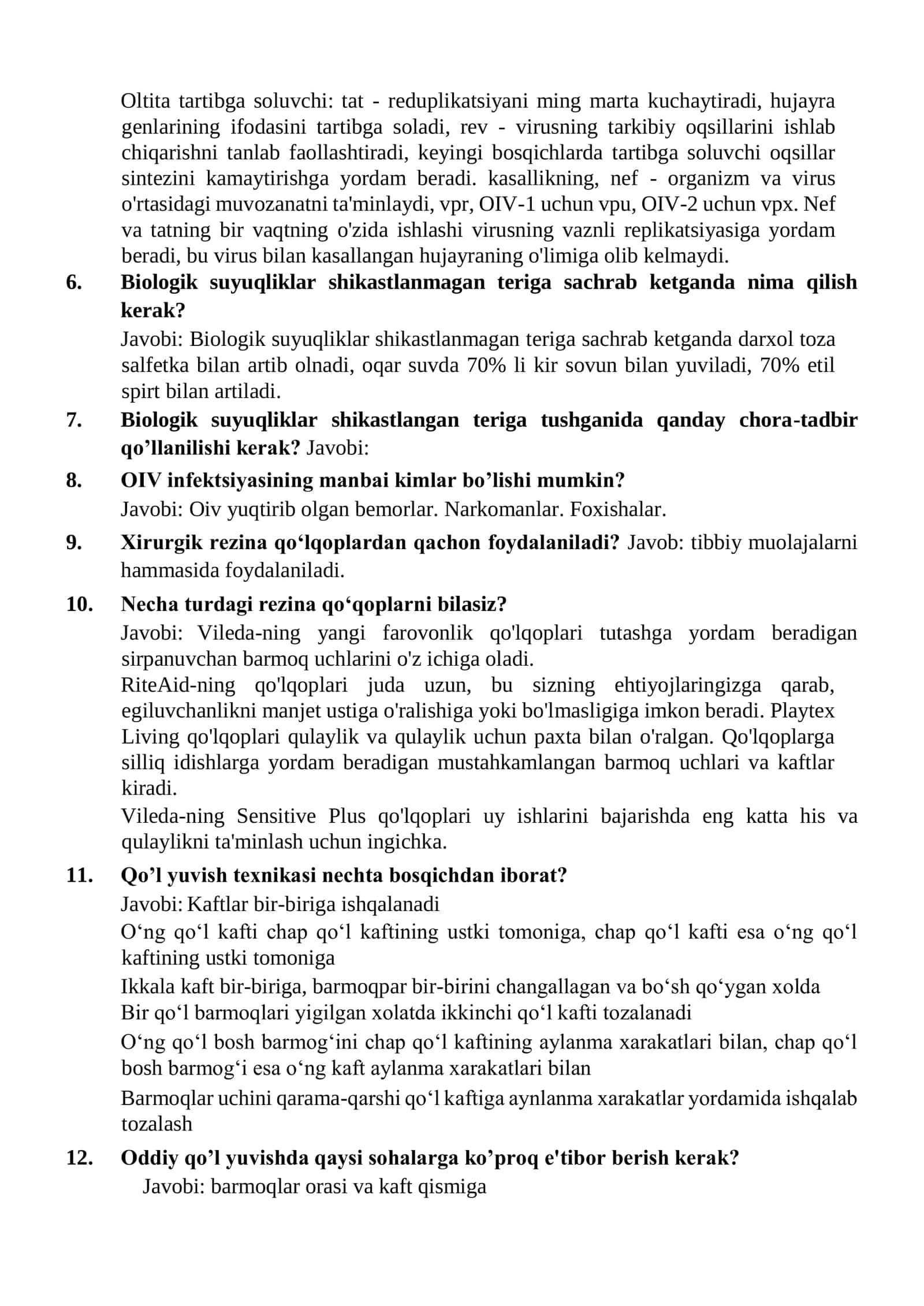 O‘rta tibbiyot xodimlari uchun ikkinchi malaka toifasi | 151 ta batafsil savol-javoblar 3