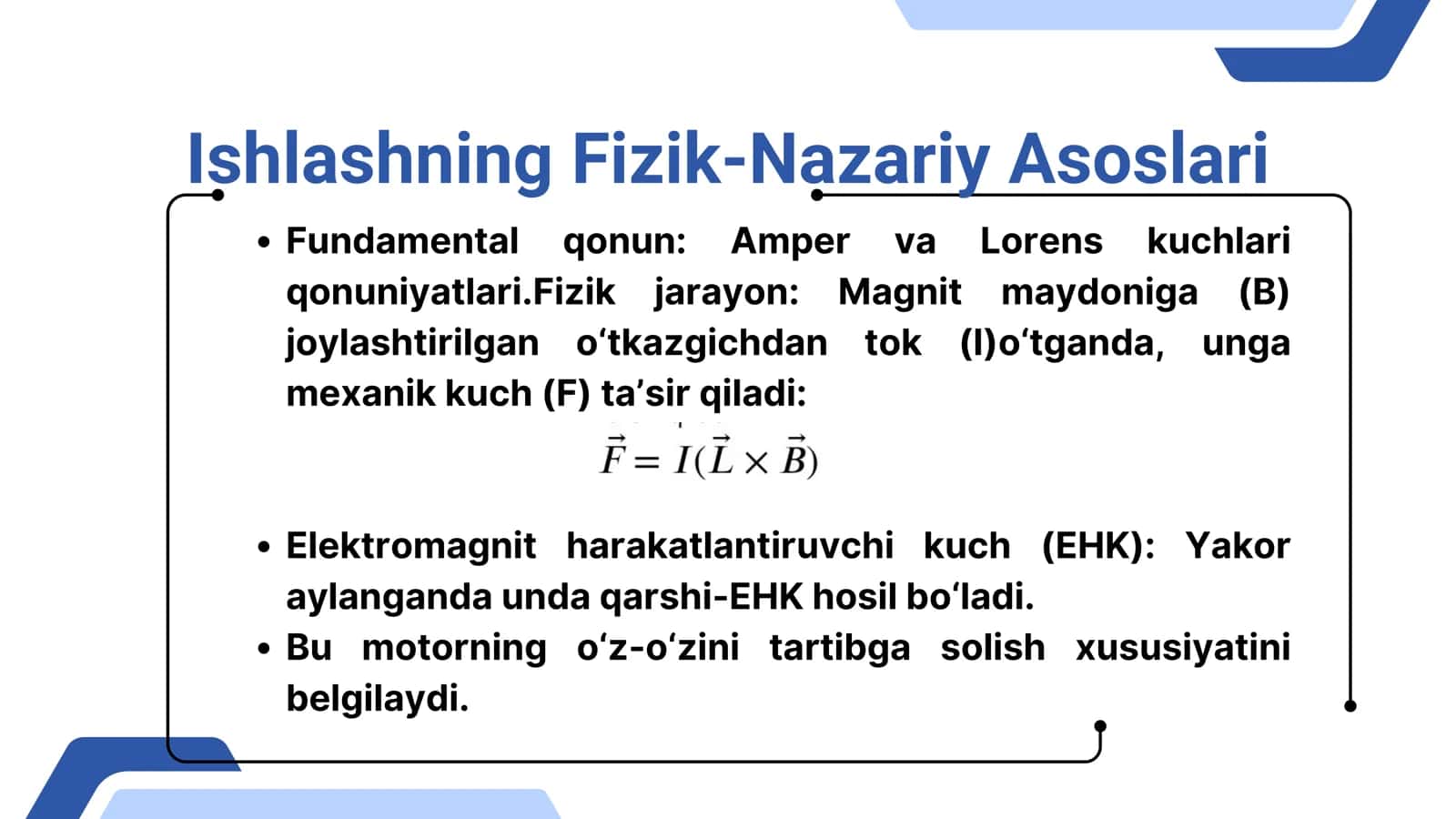 O‘zgarmas tok elek matorlari 3