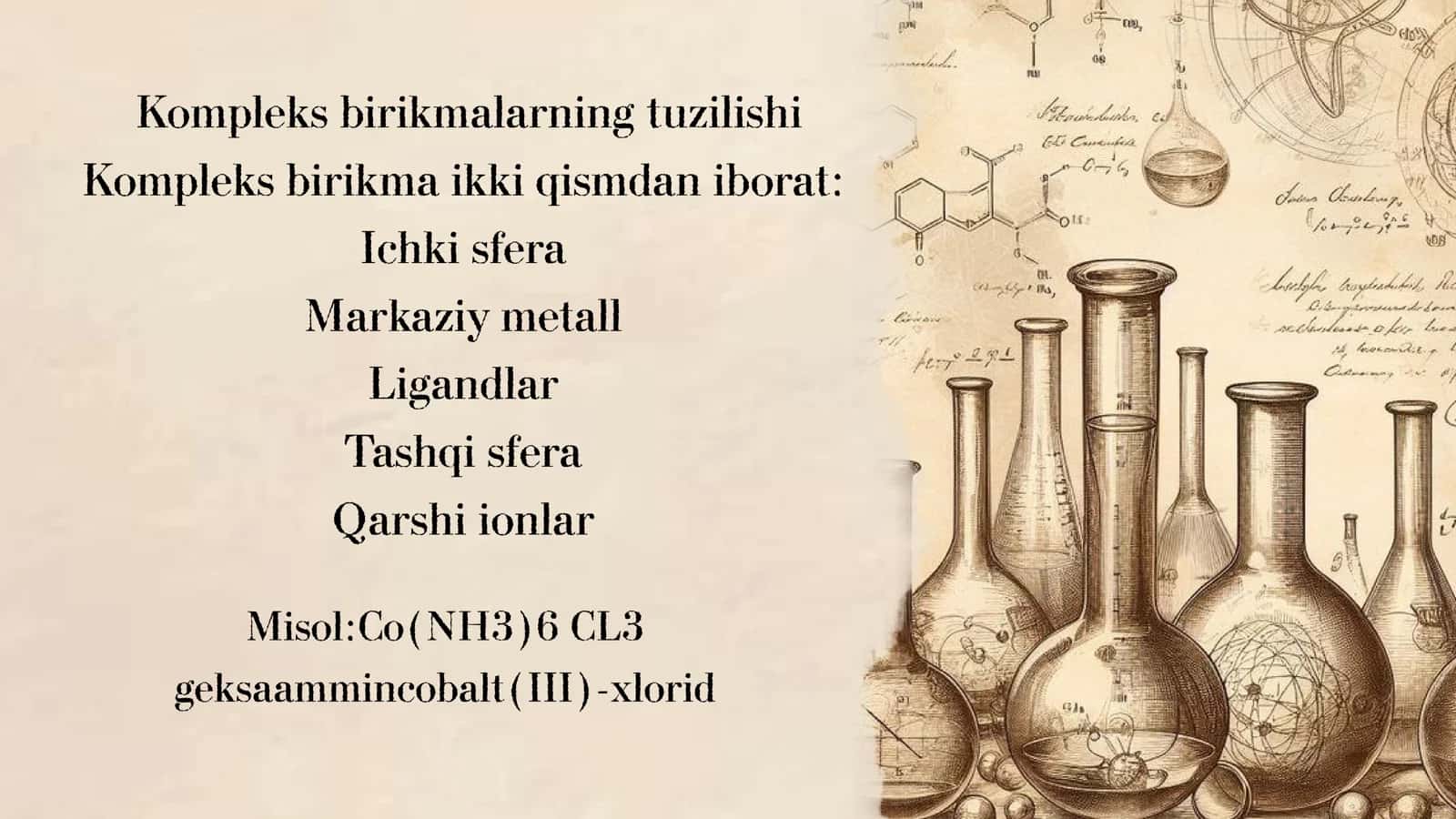 Kompleks birikmalar sinfining tuzilishi va xossalari 3
