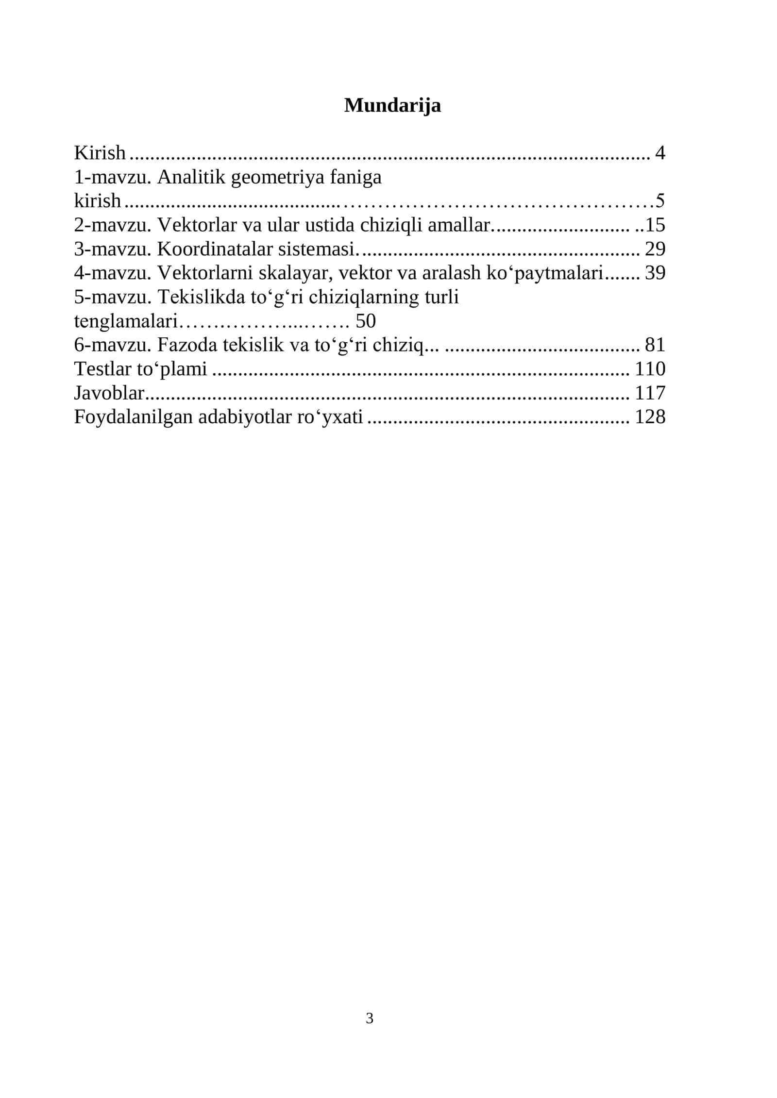 ANALITIK GEOMETRIYADAN MISOL VA MASALALAR 3