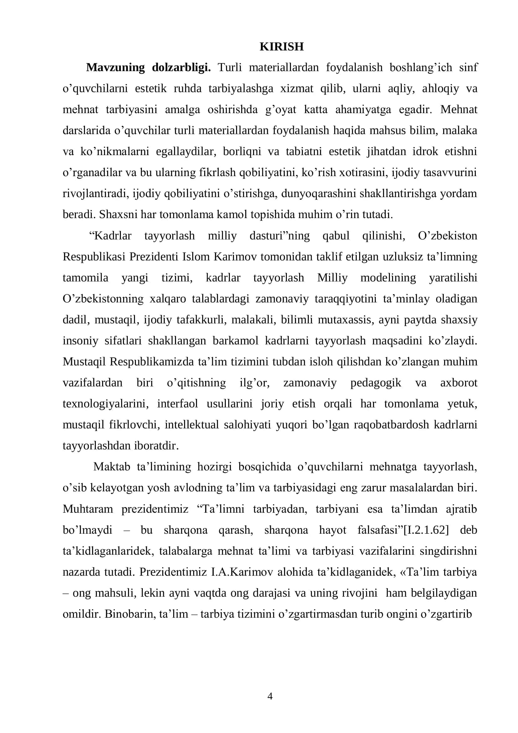 Boshlang`ich sinf mehnat darslarida turli materiallardan foydalanish usullari 3