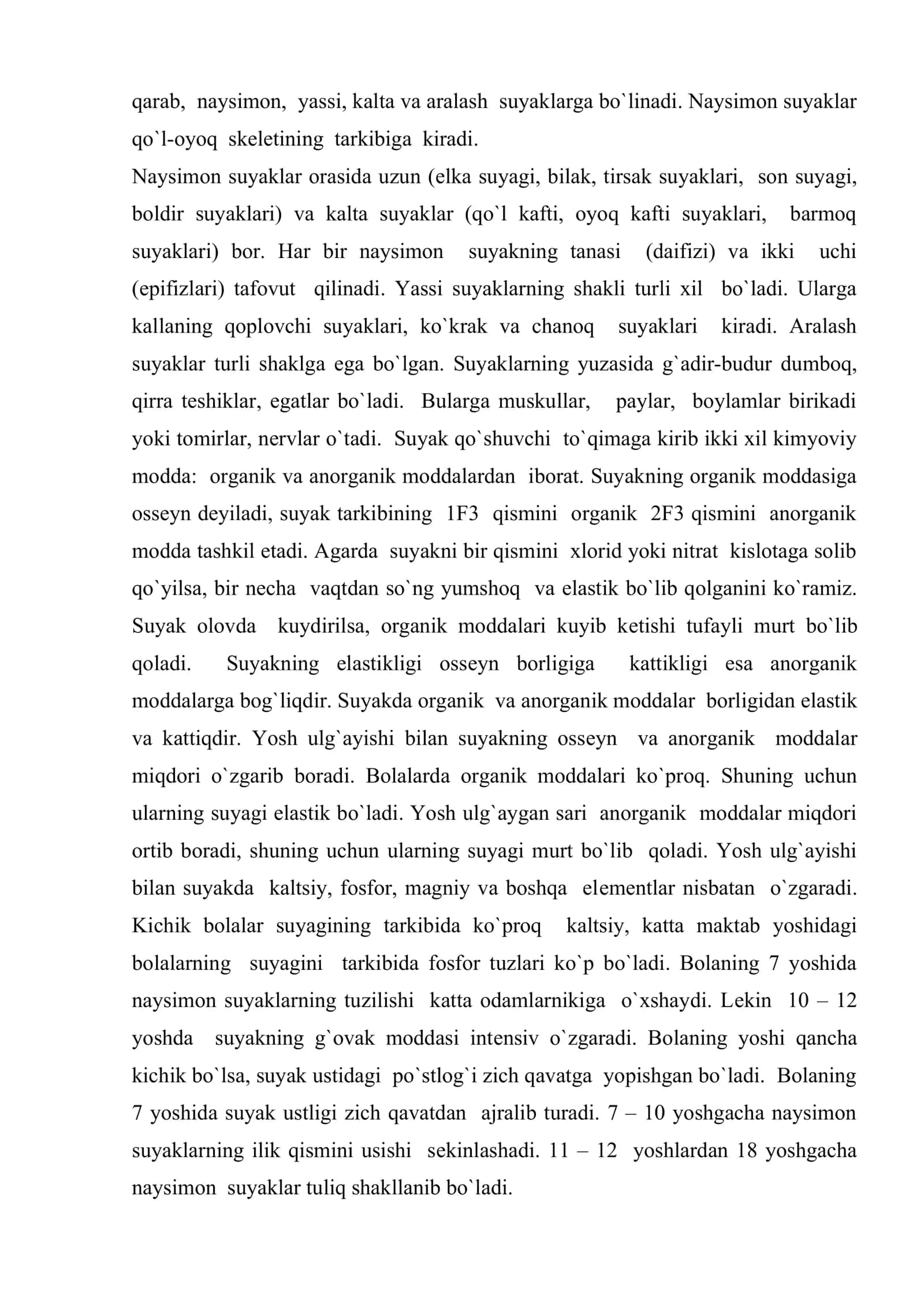 Tayanch harakat aparatining tuzilishi va yosh xususiyatlari 3