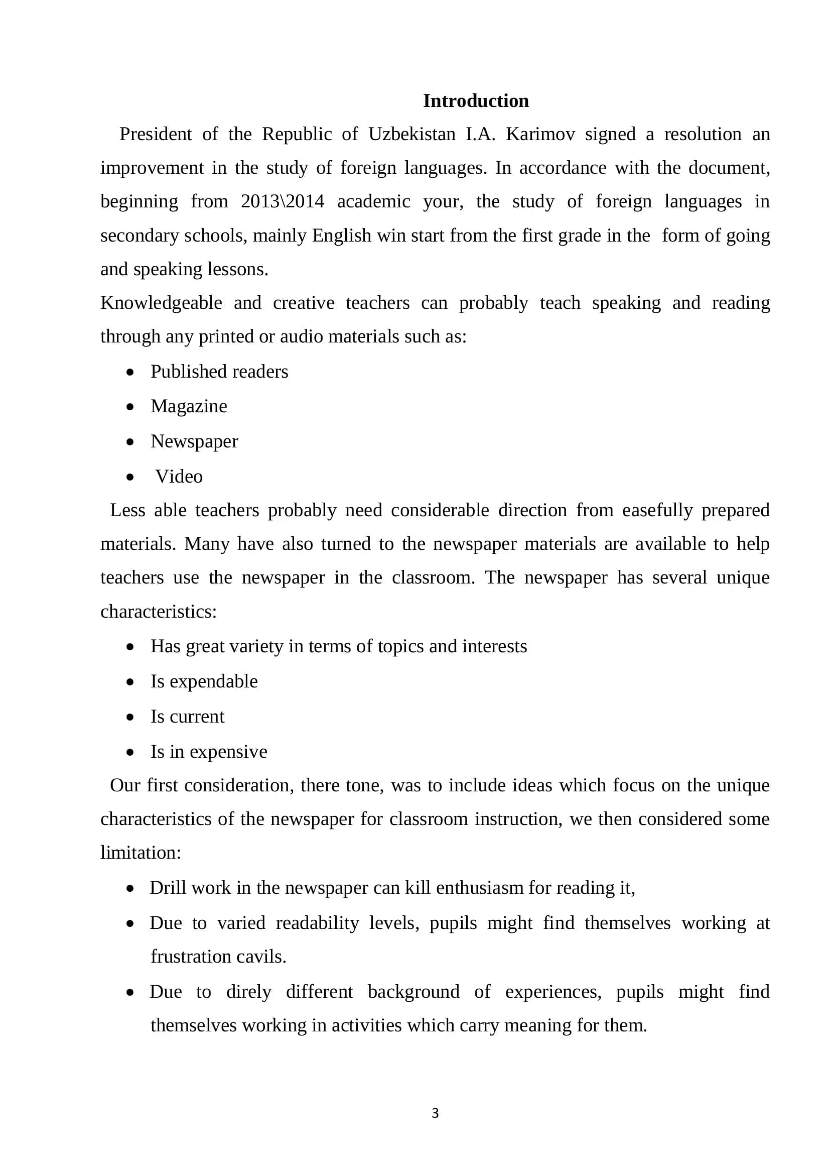 Qualification Paper on Using Newspaper Materials 3