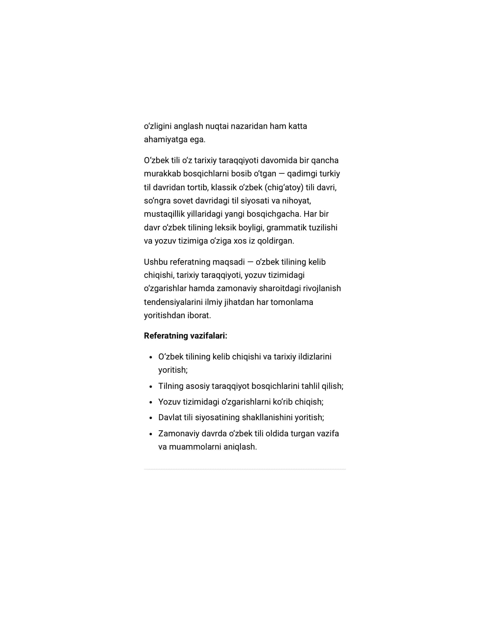 Referat Oʻzbek tilini rivojlantirish 3