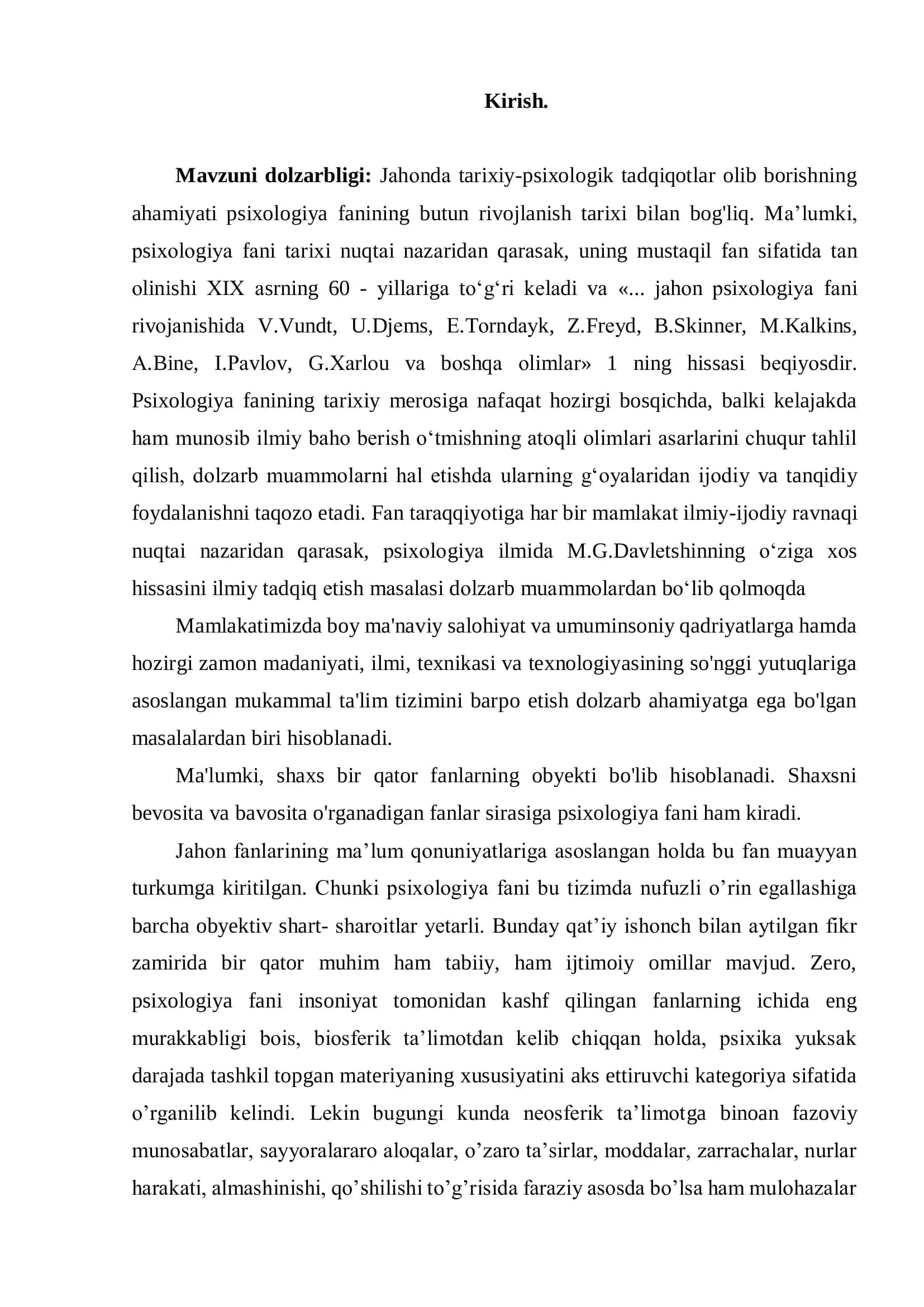 PSIXOLOGIYA FAN SIFATIDA. ILMIY PSIXOLOGIK BILIMLARNING O’ZIGA XOS XUSUSIYATLARI 3