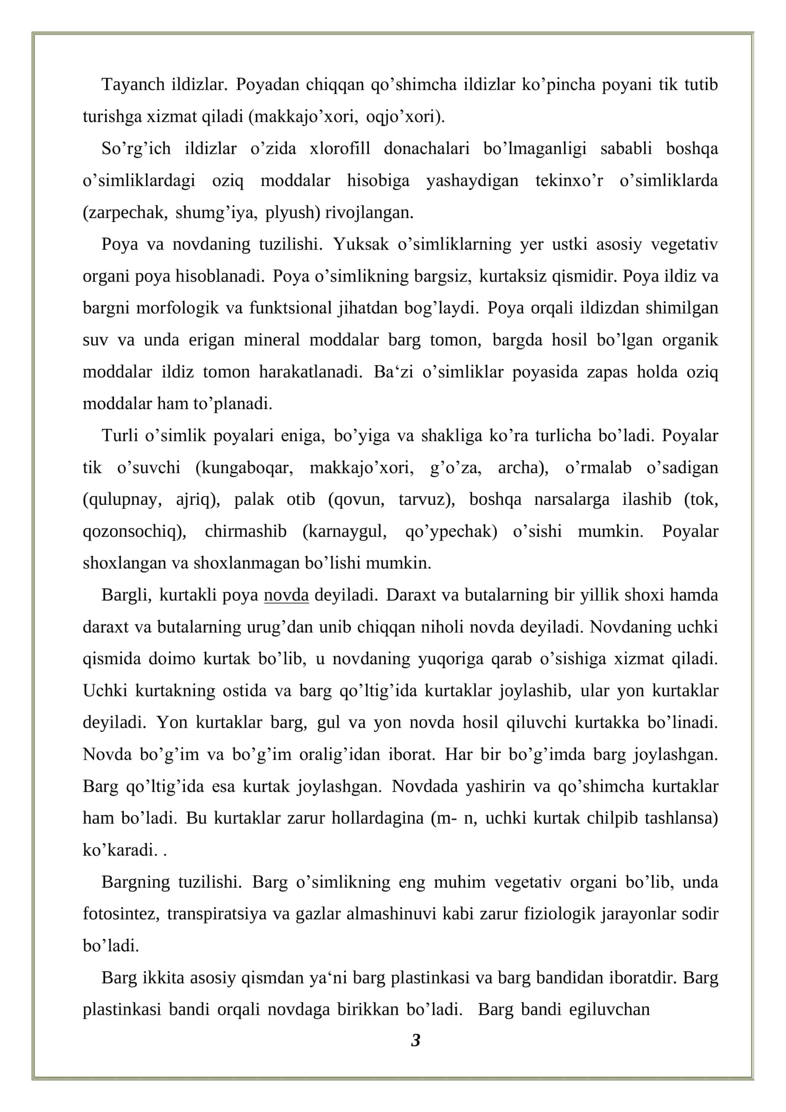 MUSTAQIL ISH Mavzu: Qo'shimcha, yon ildizlari hosil bo'lishi va uning o'simlik hayoti uchun ahamiyati 3