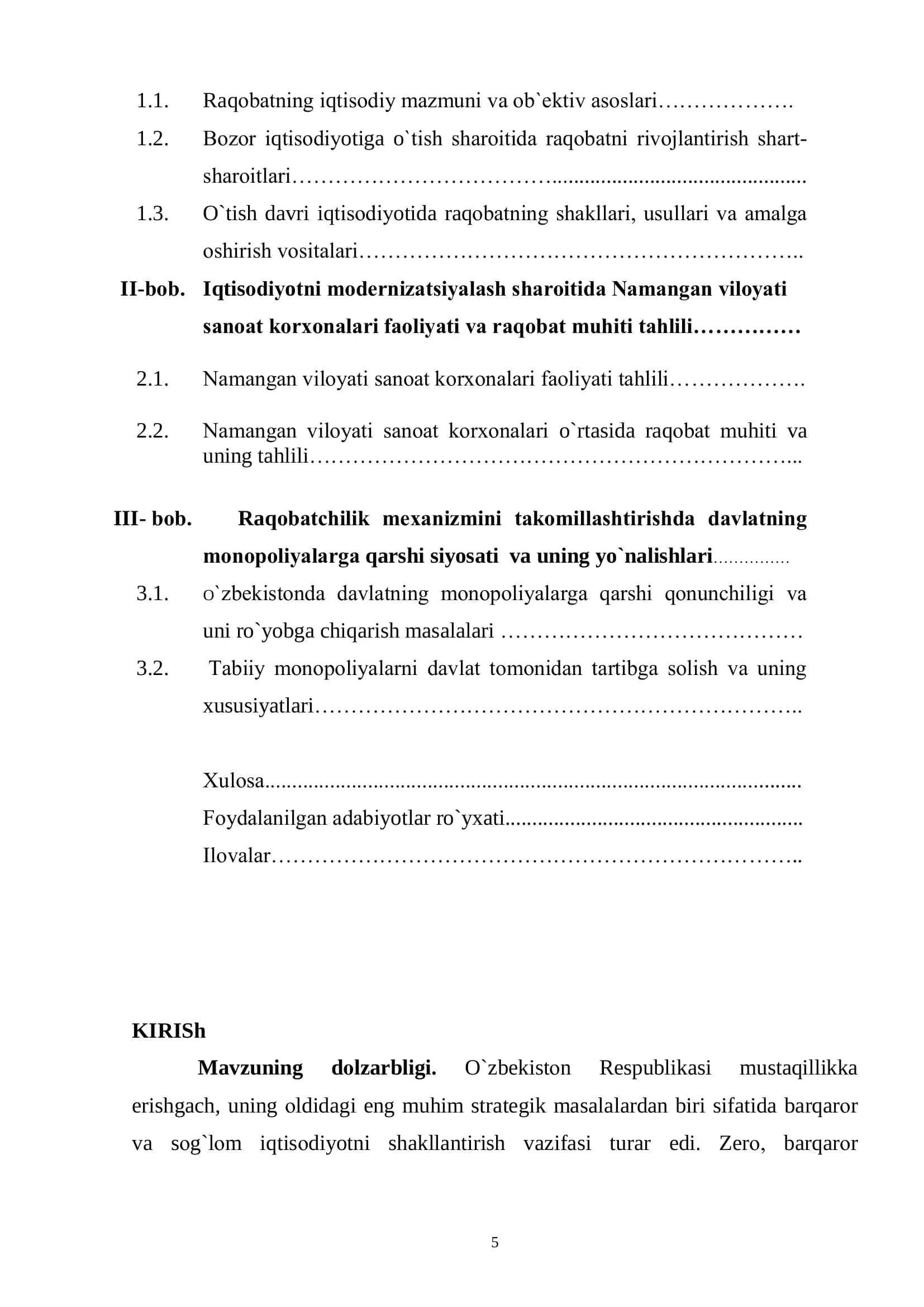 Bozor iqtisodiyoti sharoitida raqobat mexanizmini takomillashtirish 3